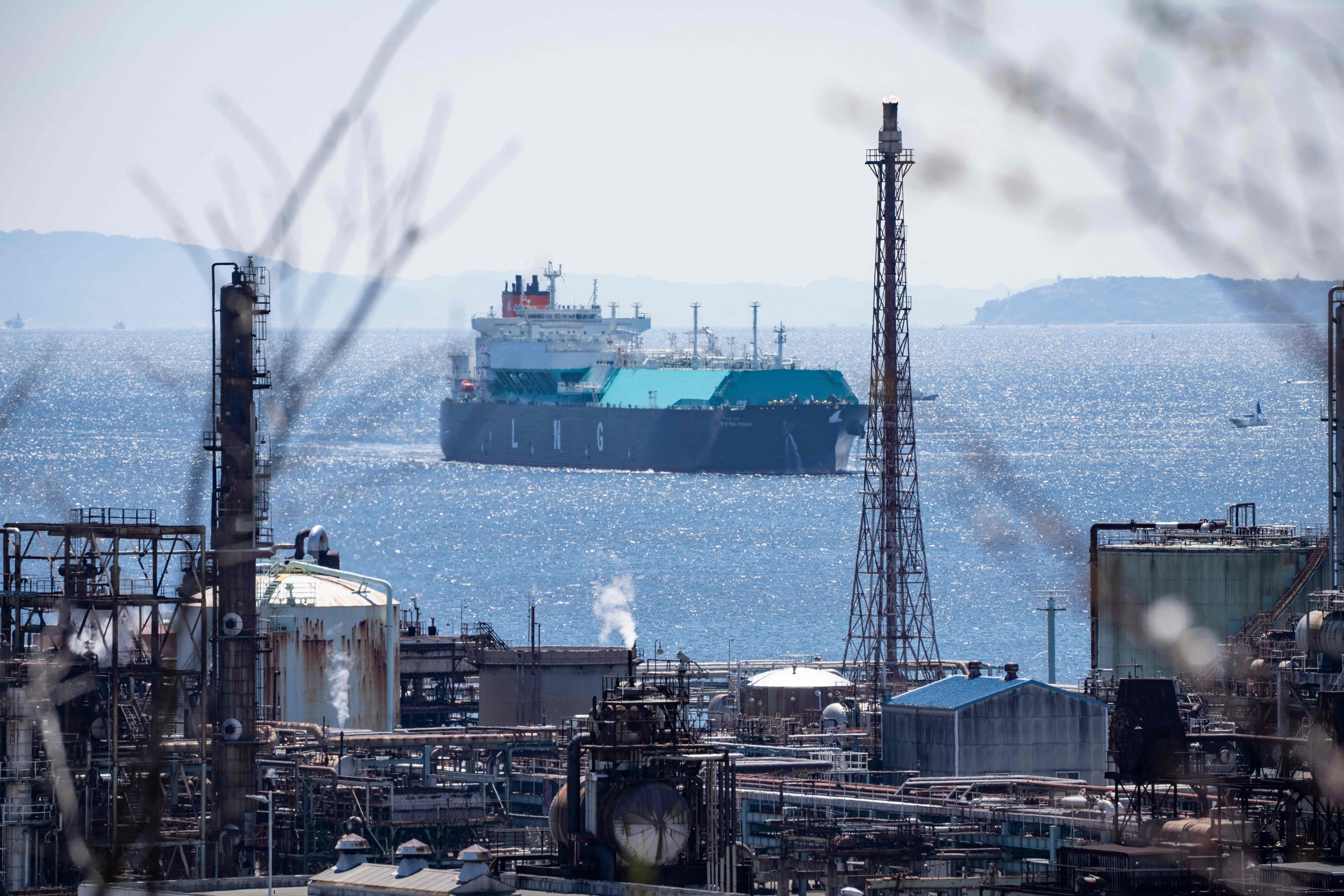 A liquefied natural gas tanker is seen at a port in Yokohama, Japan’s Kanagawa prefecture, on April 8. Photo: AFP