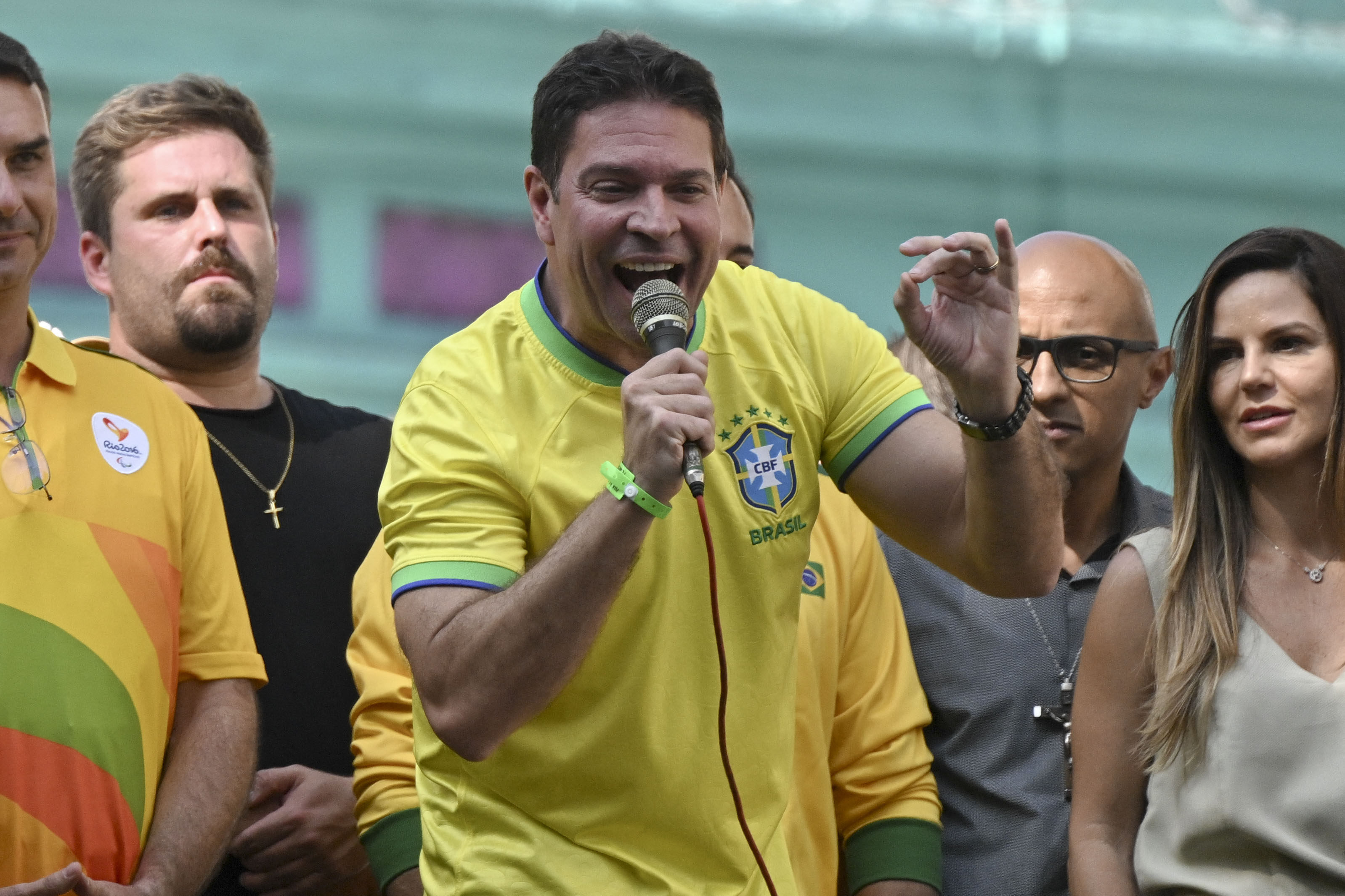 Alexandre Ramagem at a rally in Rio de Janeiro, Brazil in 2024. Photo: AFP
