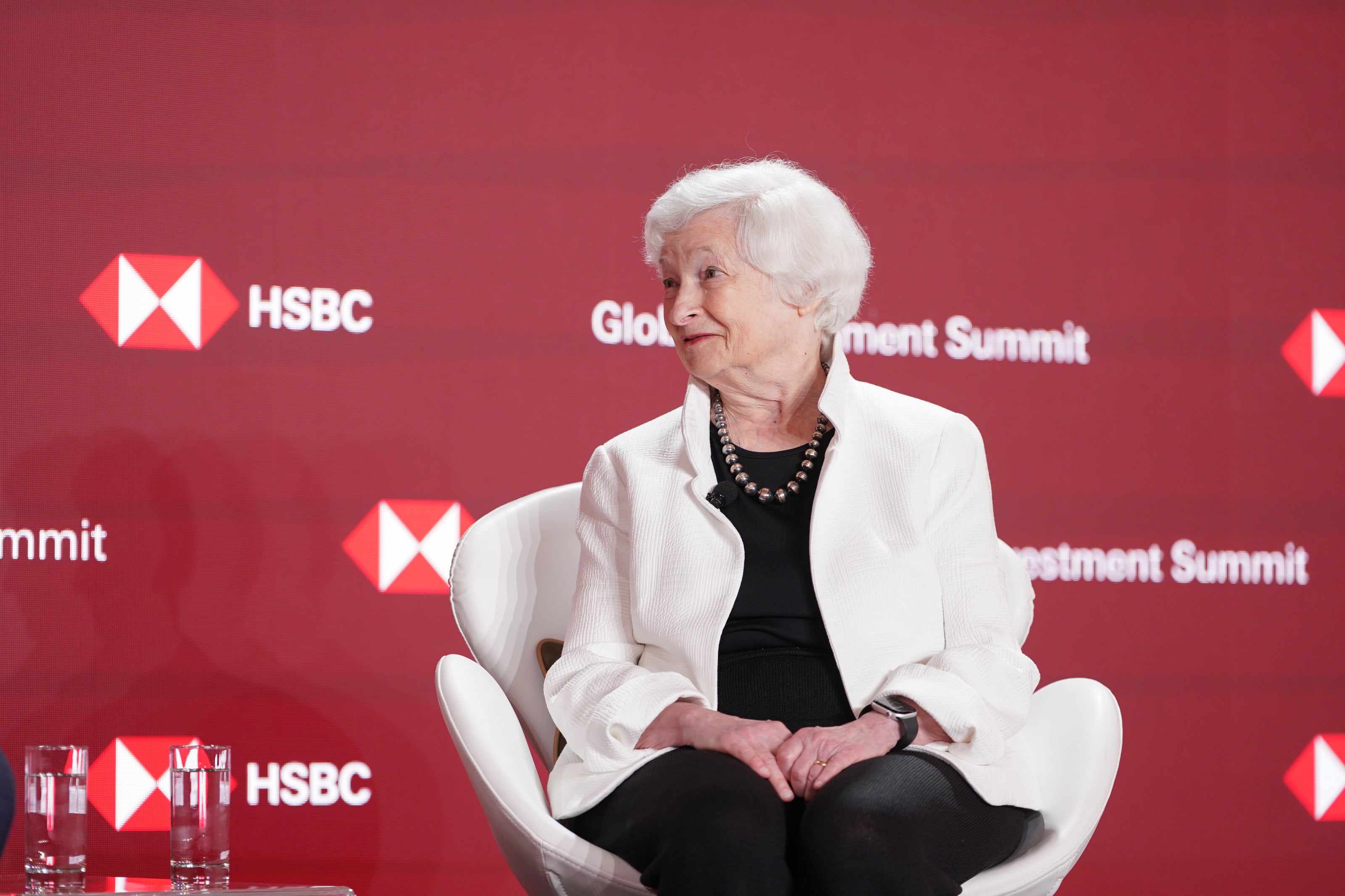 Janet Yellen, former secretary of the US Treasury, spoke in Hong Kong on Wednesday at the HSBC Global Investment Summit. Photo: SCMP