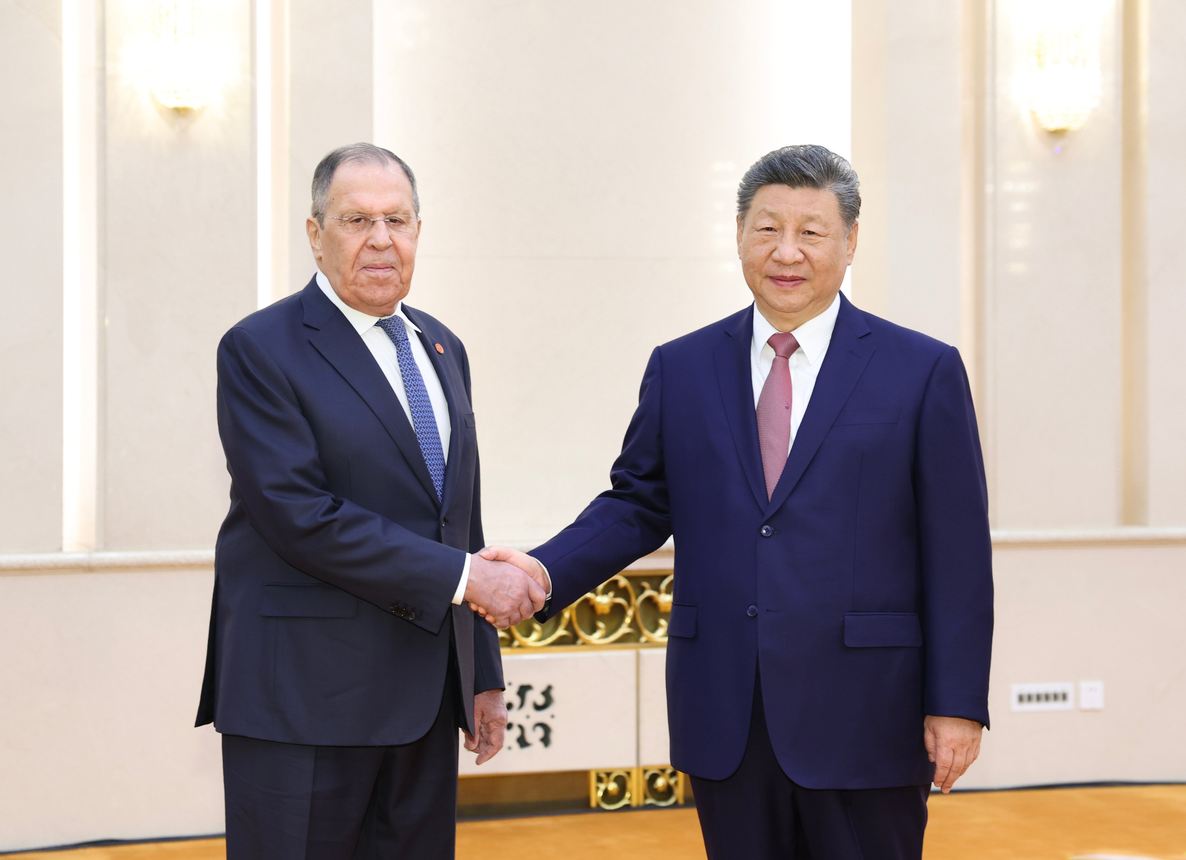 Chinese President Xi Jinping meets Russian Foreign Minister Sergey Lavrov at the Great Hall of the People in Beijing on Wednesday. Photo: Xinhua