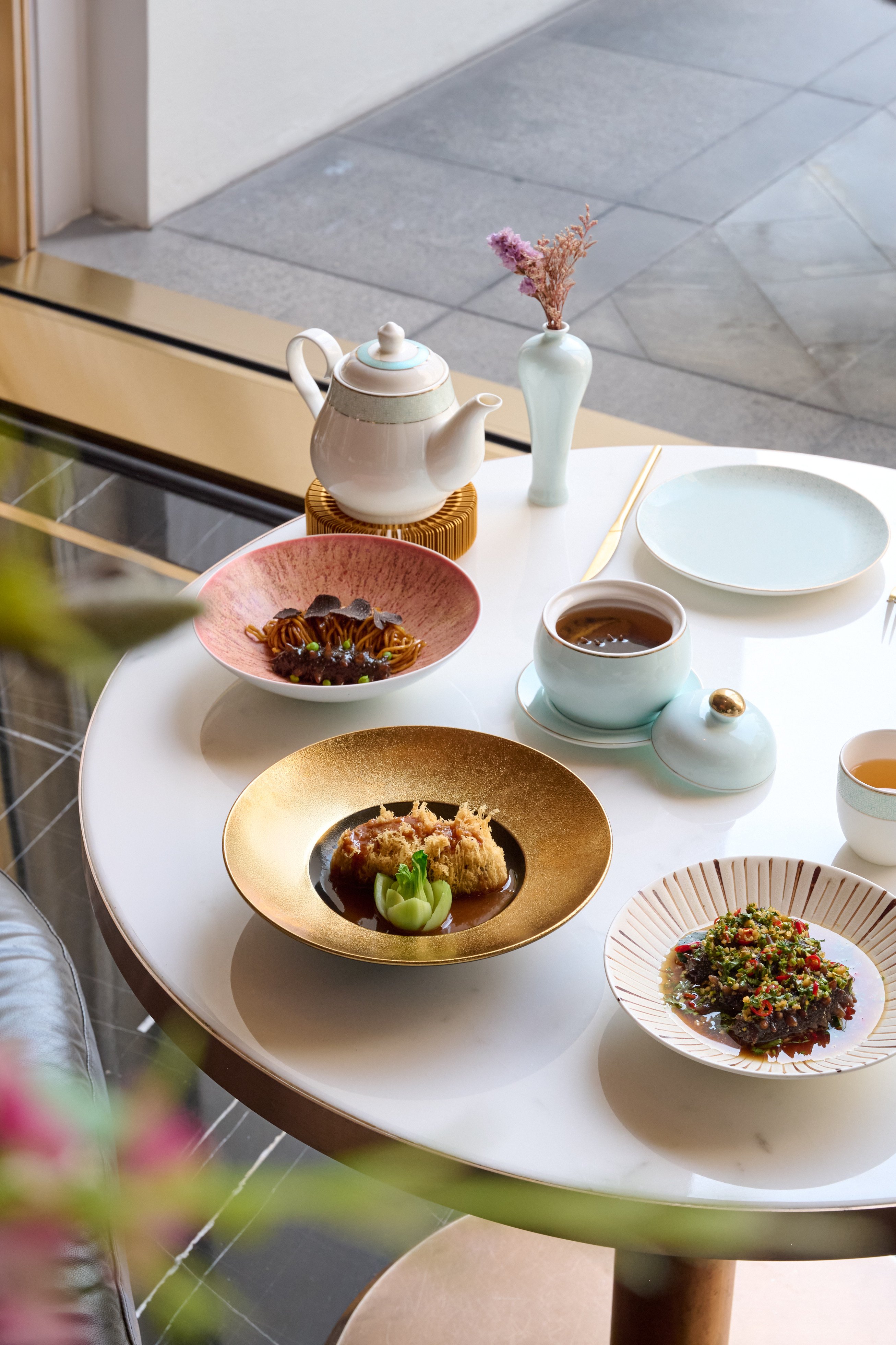 A four-course sea cucumber set menu at The Murray’s Garden Lounge in Hong Kong. Photo: Handout