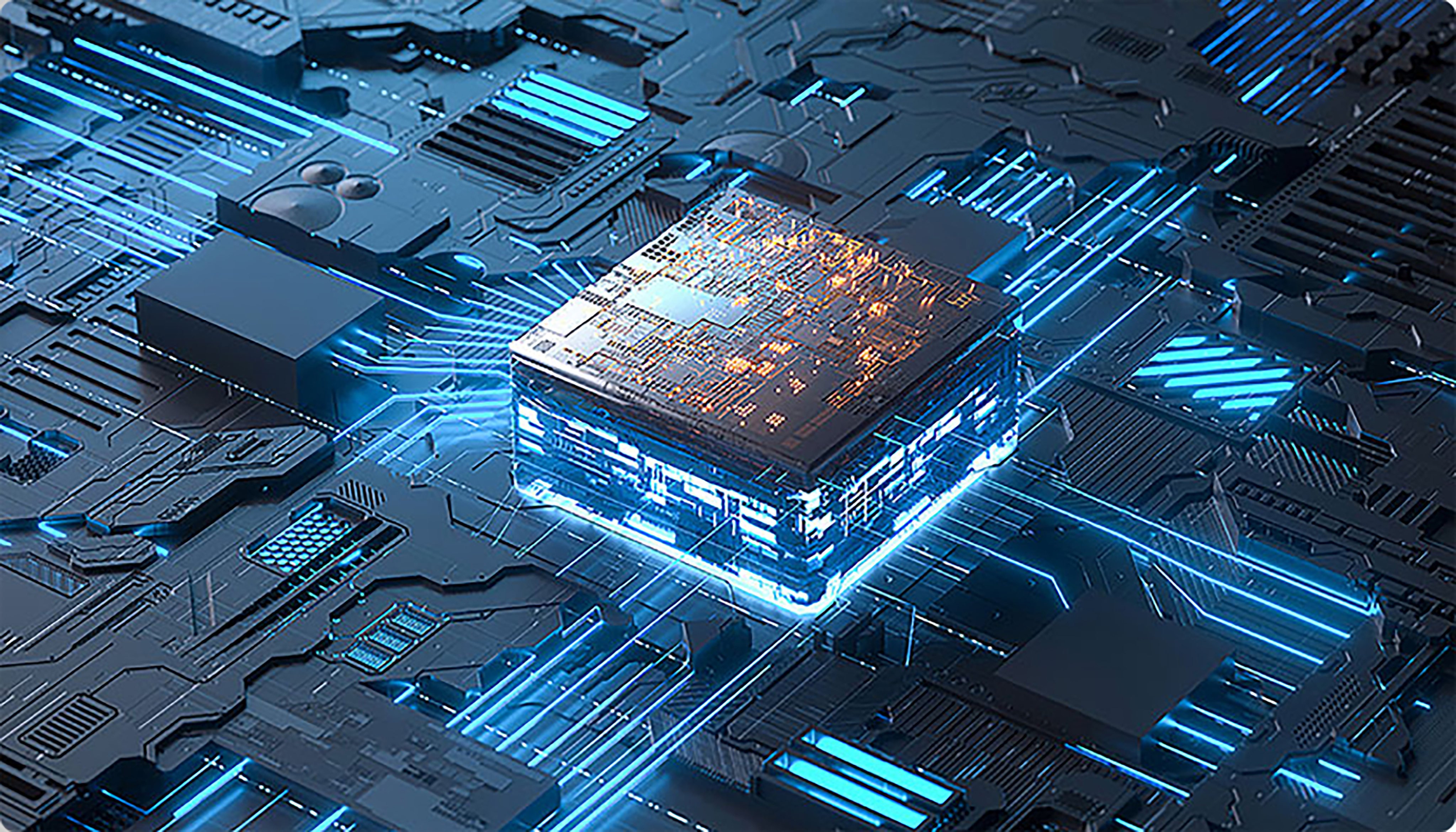 An illustration of Lightelligence’s optical network on a chip. Photo: Handout