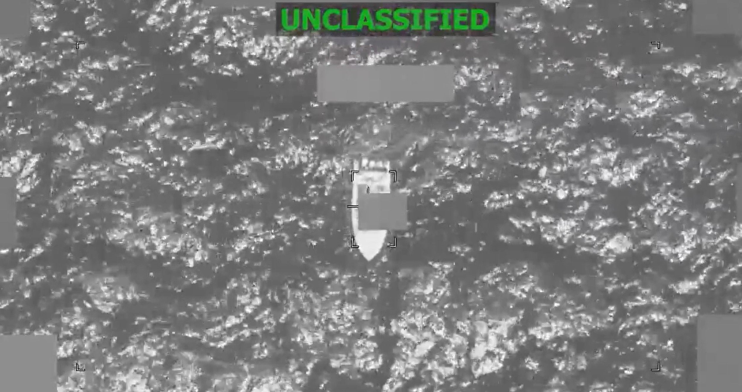 Video posted on social media showed a vessel bobbing in the water before being struck by a projectile and exploding. Photo: @Southcom via X