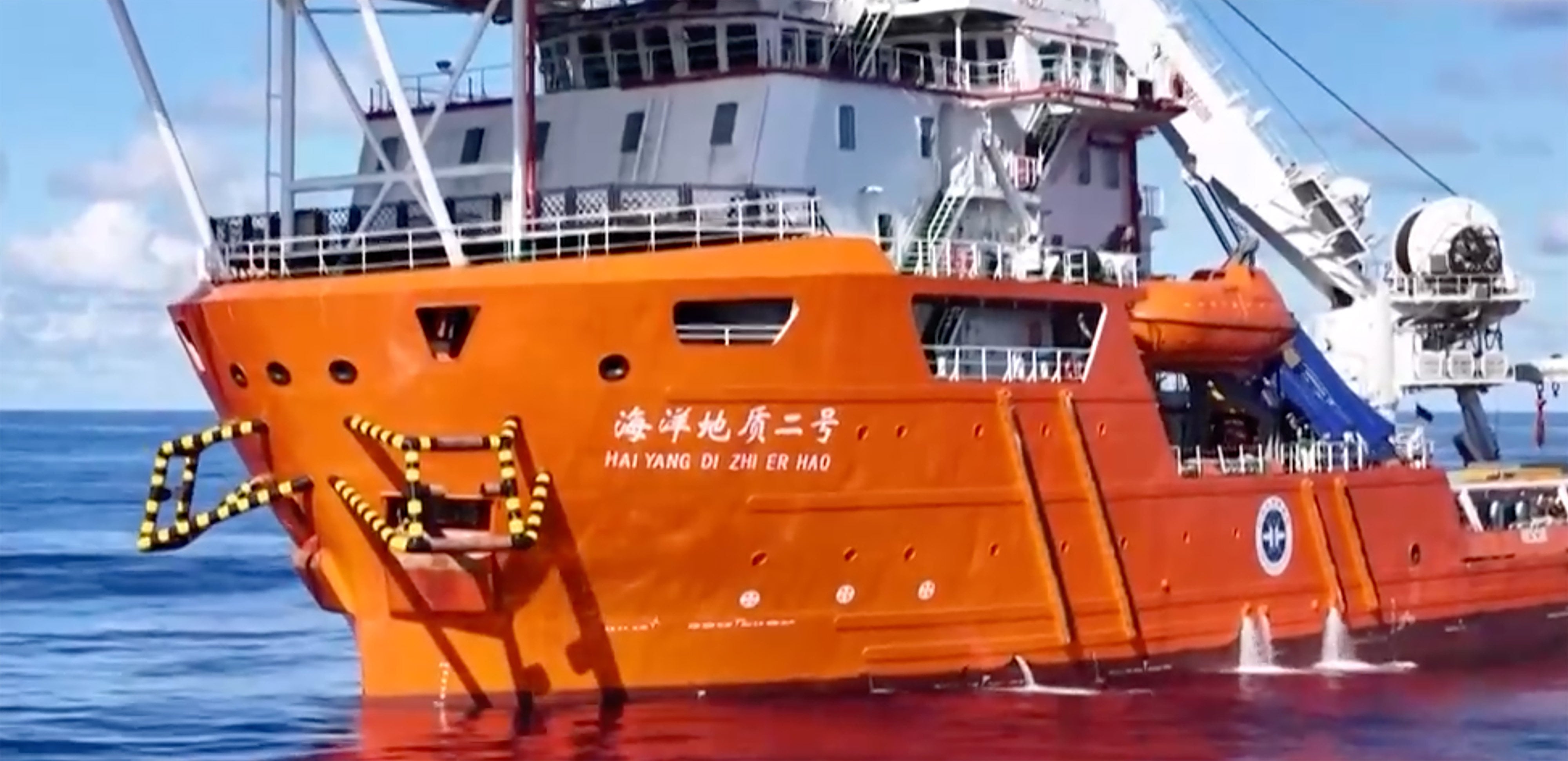 The “Haiyang Dizhi 2” research vessel completed its first deep-sea scientific mission of 2026 last Saturday, according to China’s Ministry of Natural Resources. Photo: CCTV