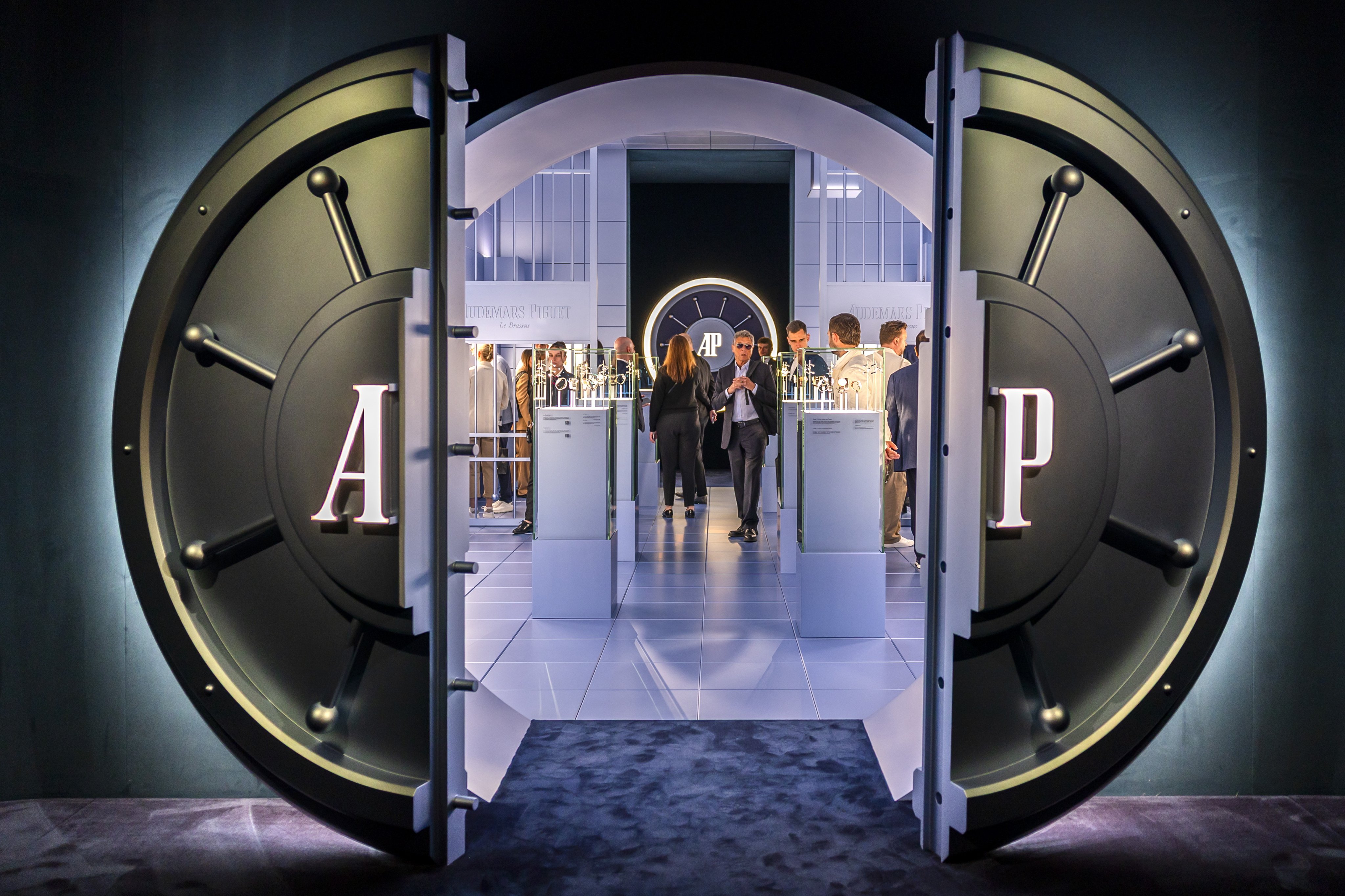 The Audemars Piguet booth at Watches and Wonders 2026, currently underway in Geneva. Photo: EPA