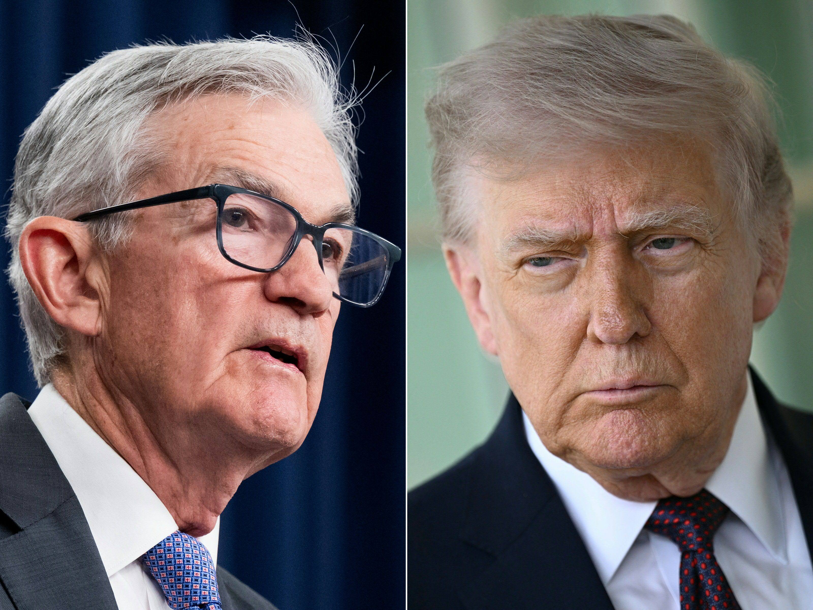 A combination of pictures shows US Federal Reserve Board Chairman Jerome Powell (left) and President Donald Trump. Photo: AFP