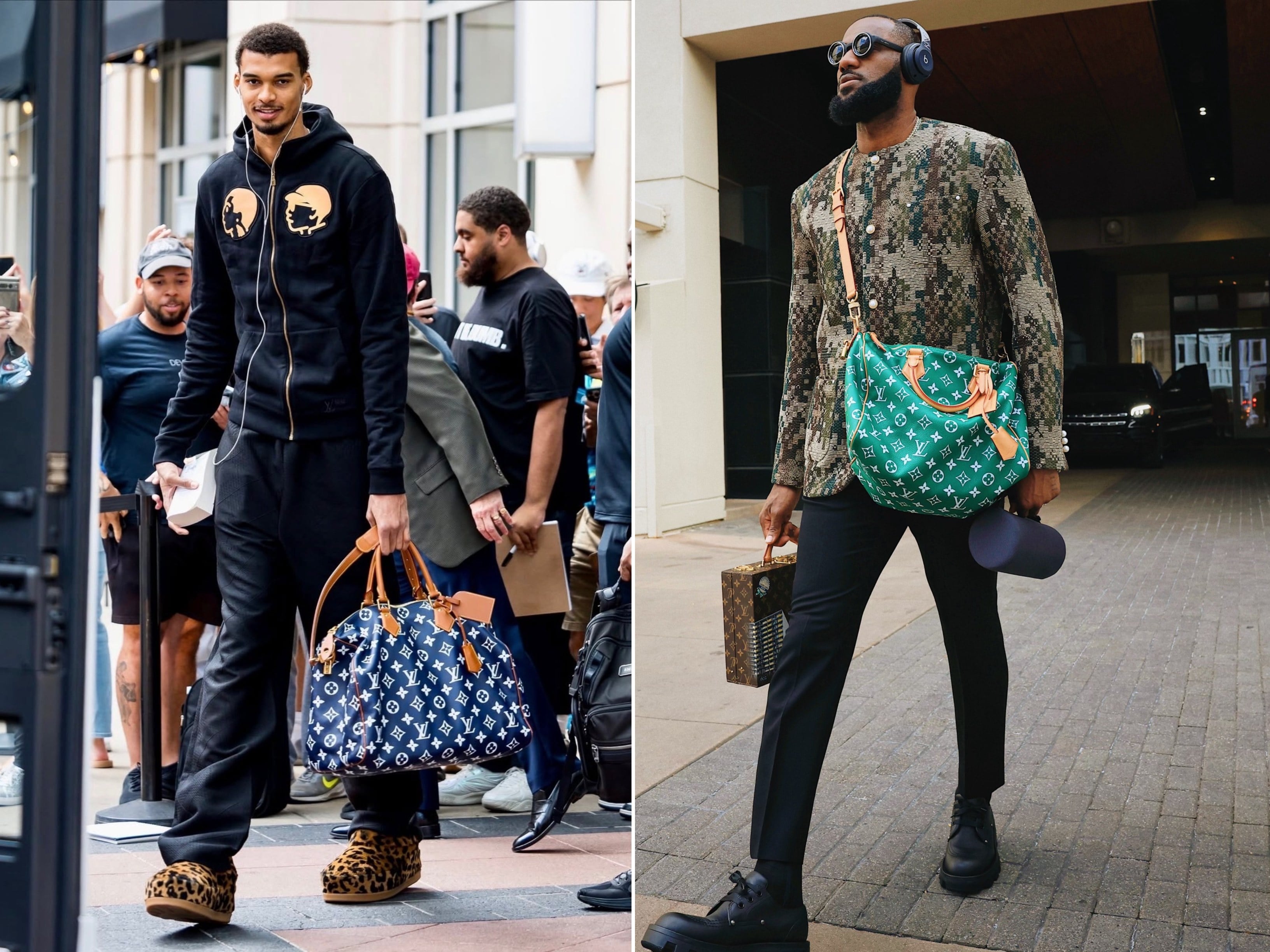 Victor Wembanyama and LeBron James are two of the celebrities revealing what’s in their bag for the new Speedy P9 campaign. Photo: Handout