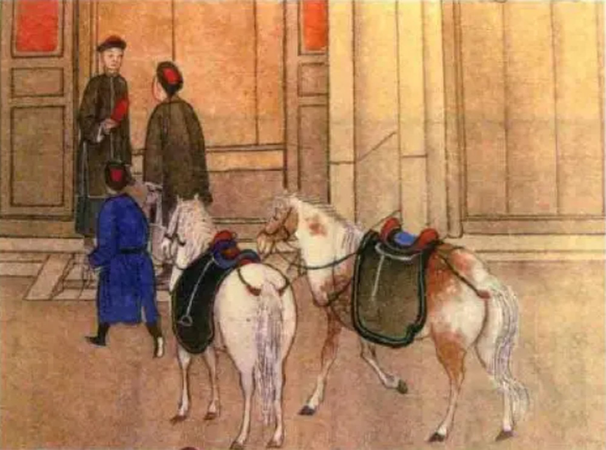 The above painting depicts a servant delivering a red-coloured so-called flying letter. Photo: QQ.com