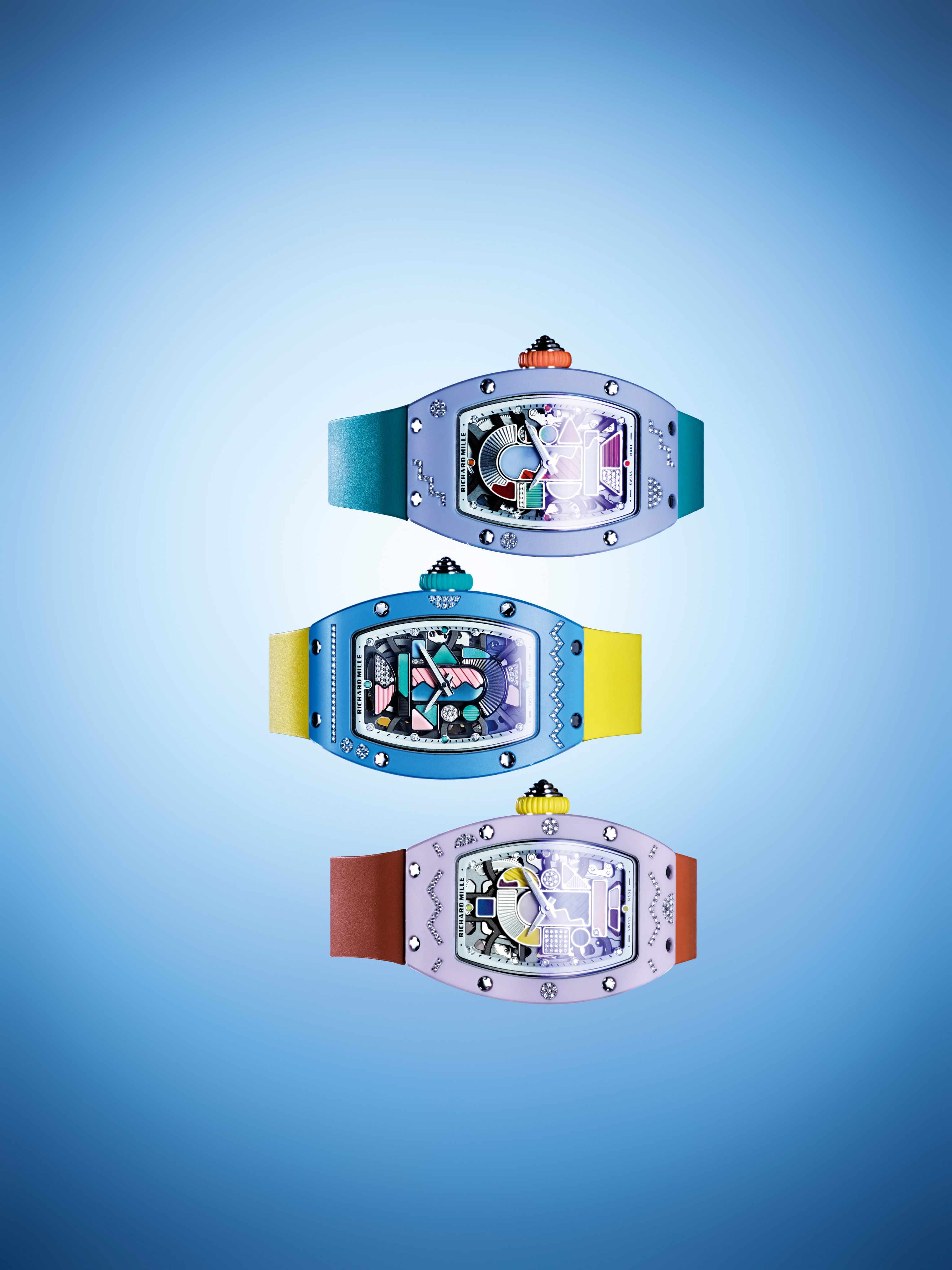 The new Richard Mille 07-01 Coloured Ceramics designs exude a vibrant, modern aesthetic that is paired with precision technology. Photo: Handout
