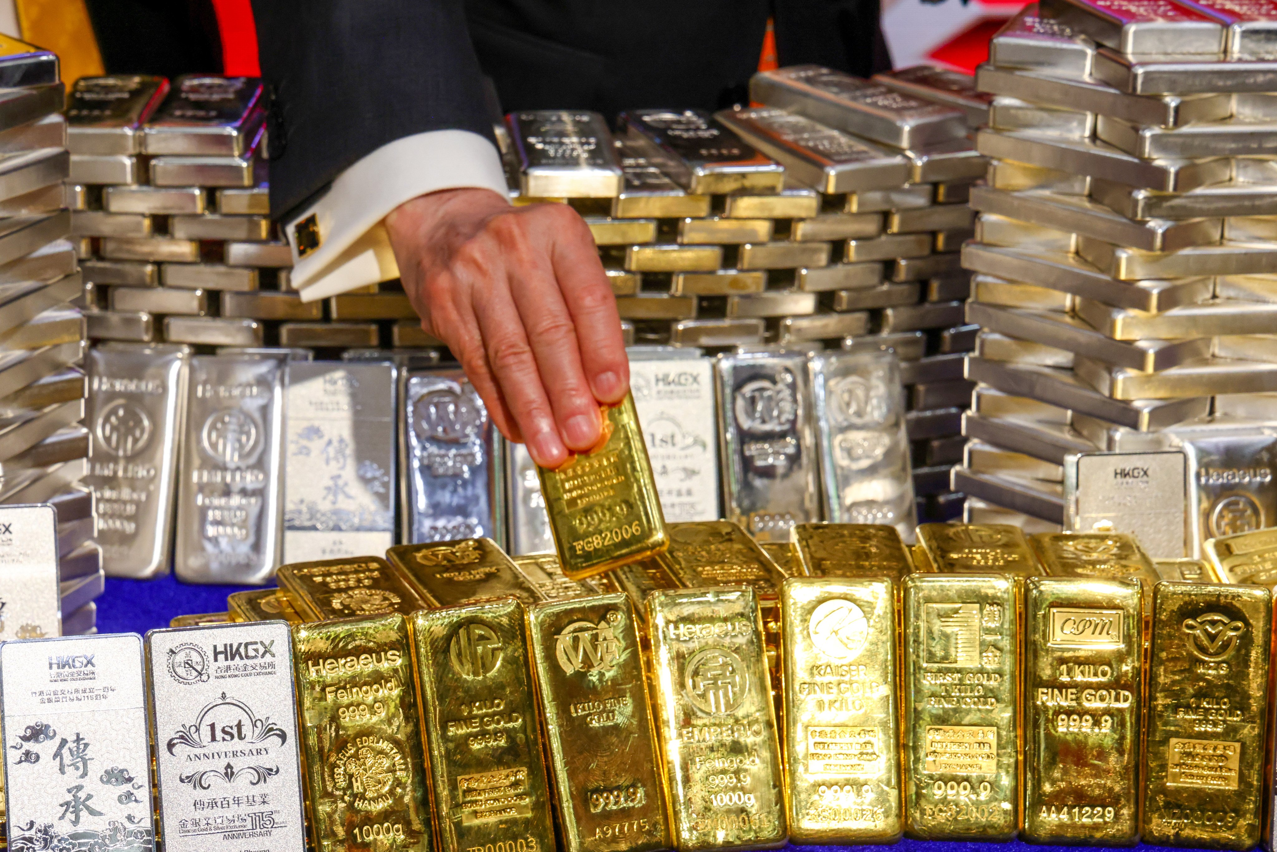 The Hong Kong Gold Exchange holding its traditional Chinese New Year opening ceremony in Sheung Wan.  Photo: South China Morning Post