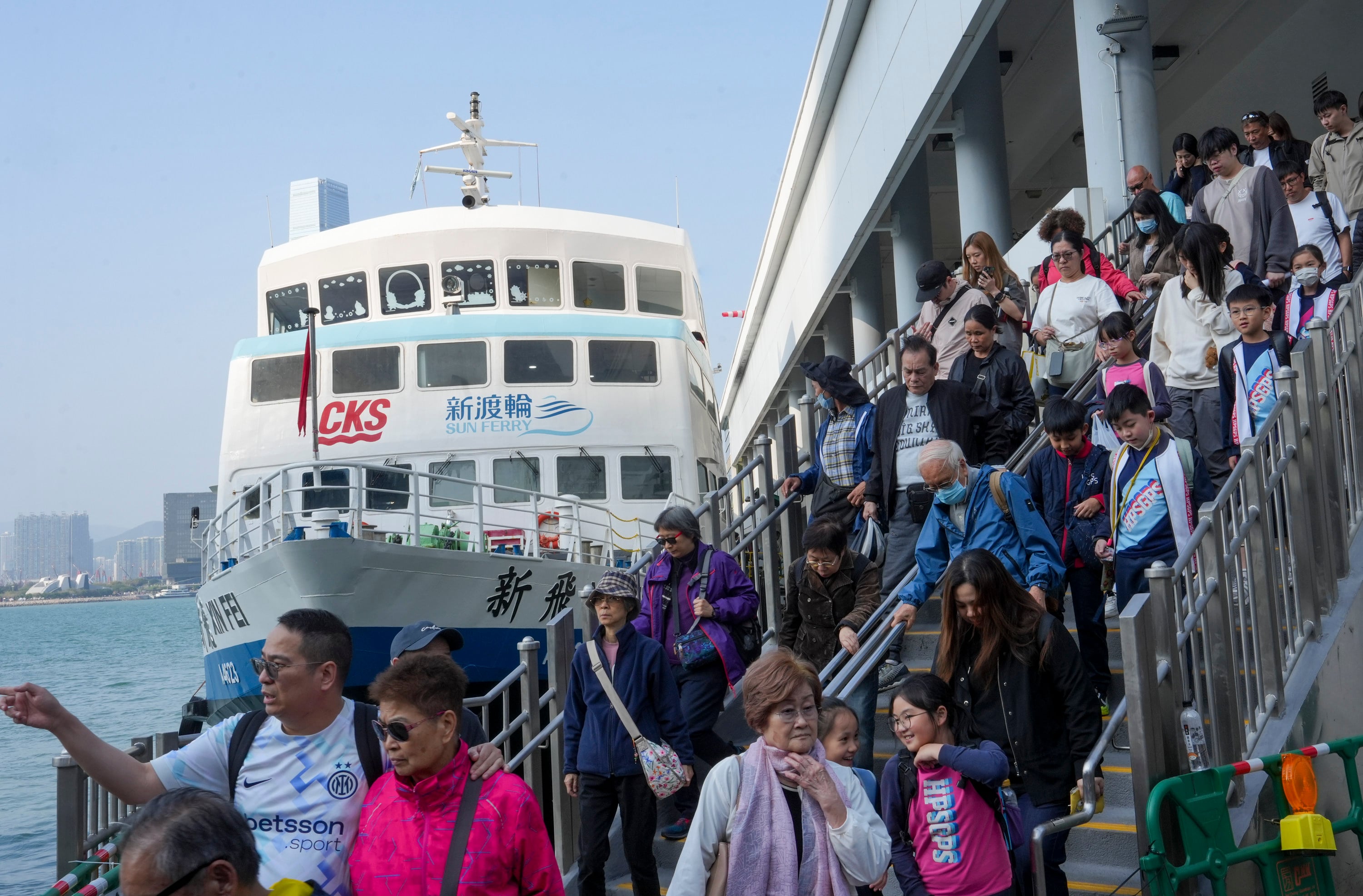 Passengers young and old disembark from a ferry from Cheung Chau in Central on March 7. New research reveals that in five cities including Hong Kong, people aged over 66 have more encounters with a broader cross-section of society than younger, working-age people. Photo: Sun Yeung