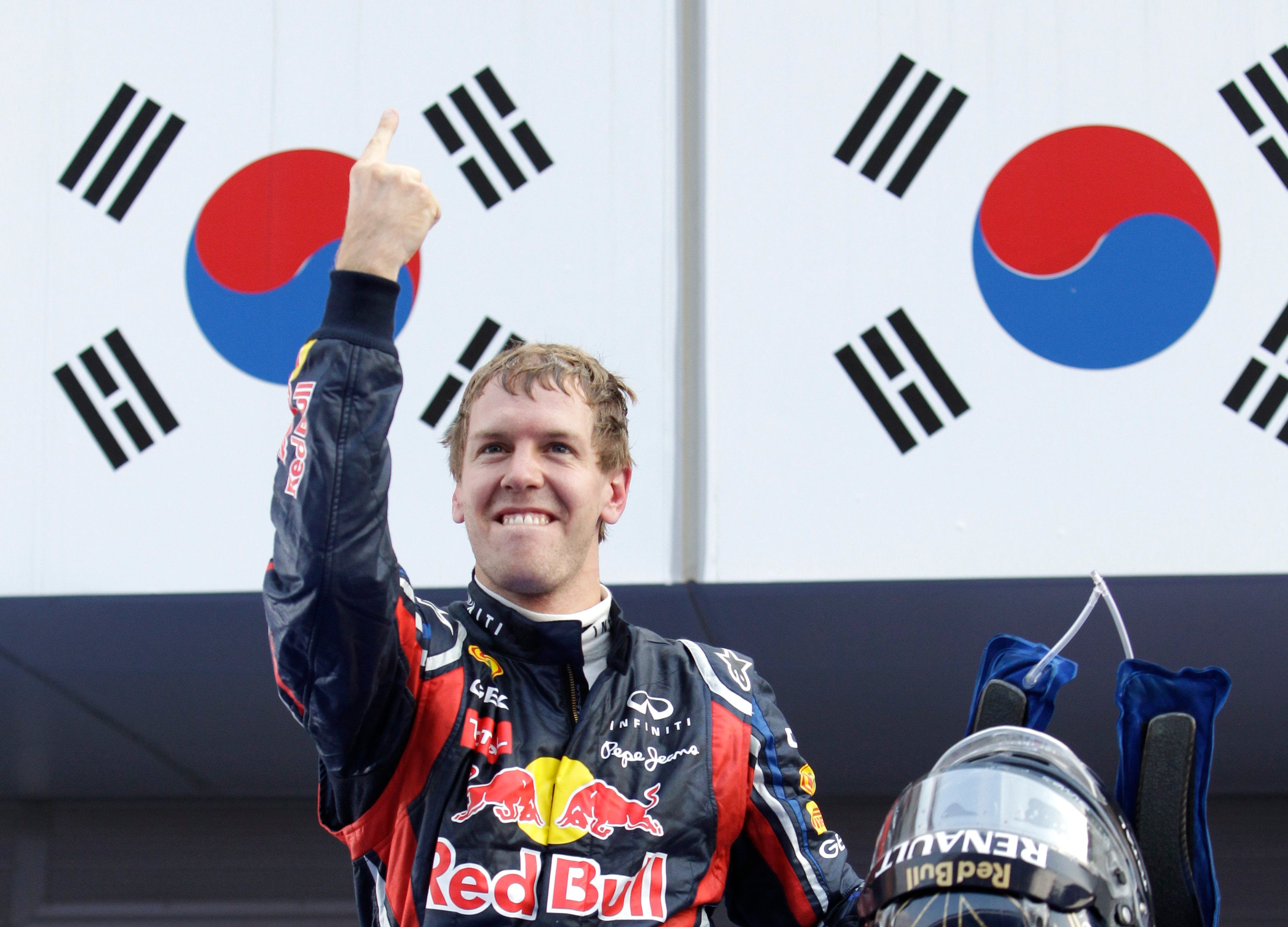 Red Bull driver Sebastian Vettel of Germany won the Korean Grand Prix in 2011. Photo: AP