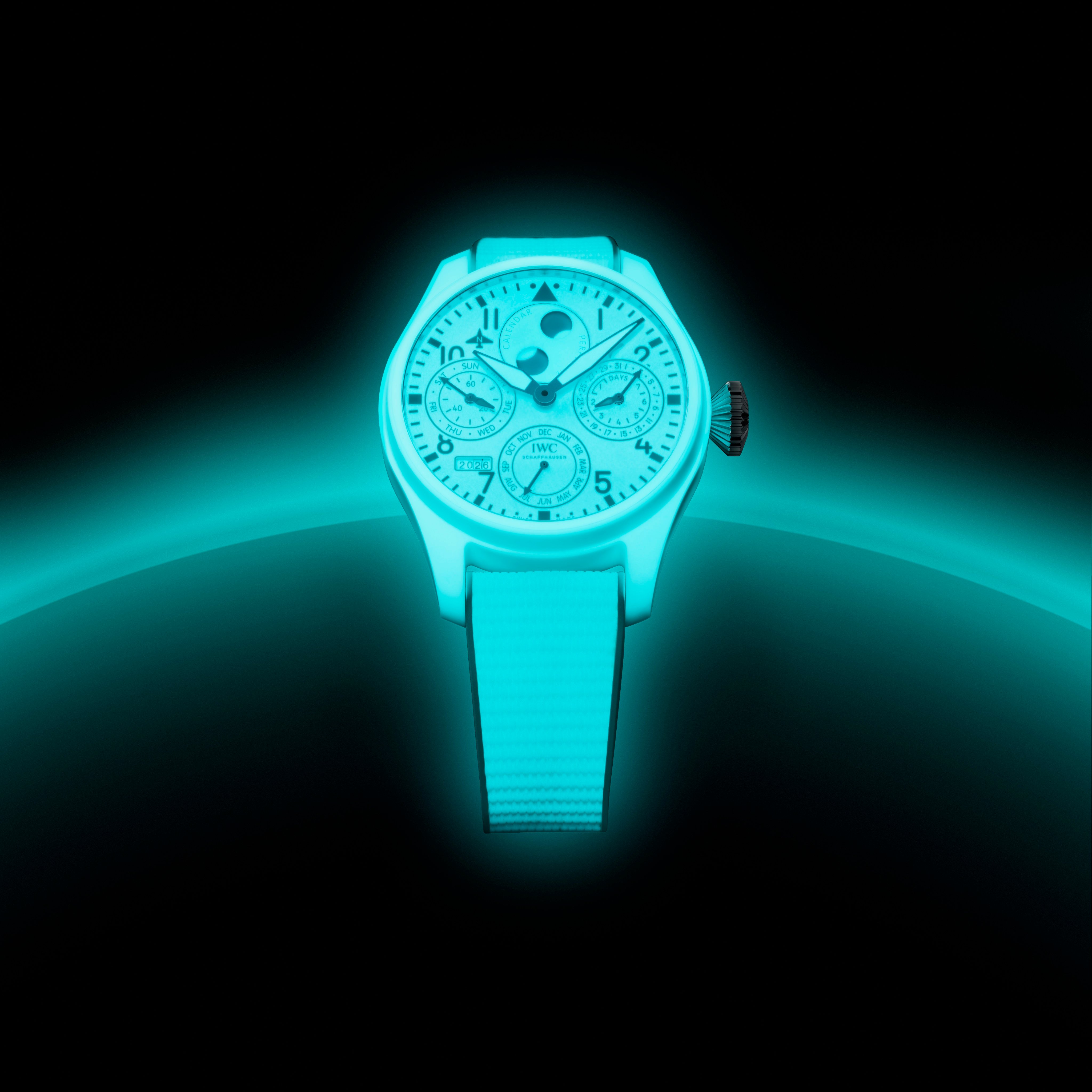 IWC Schaffhausen’s Big Pilot’s Watch Perpetual Calendar Ceralume. Photo: Handout