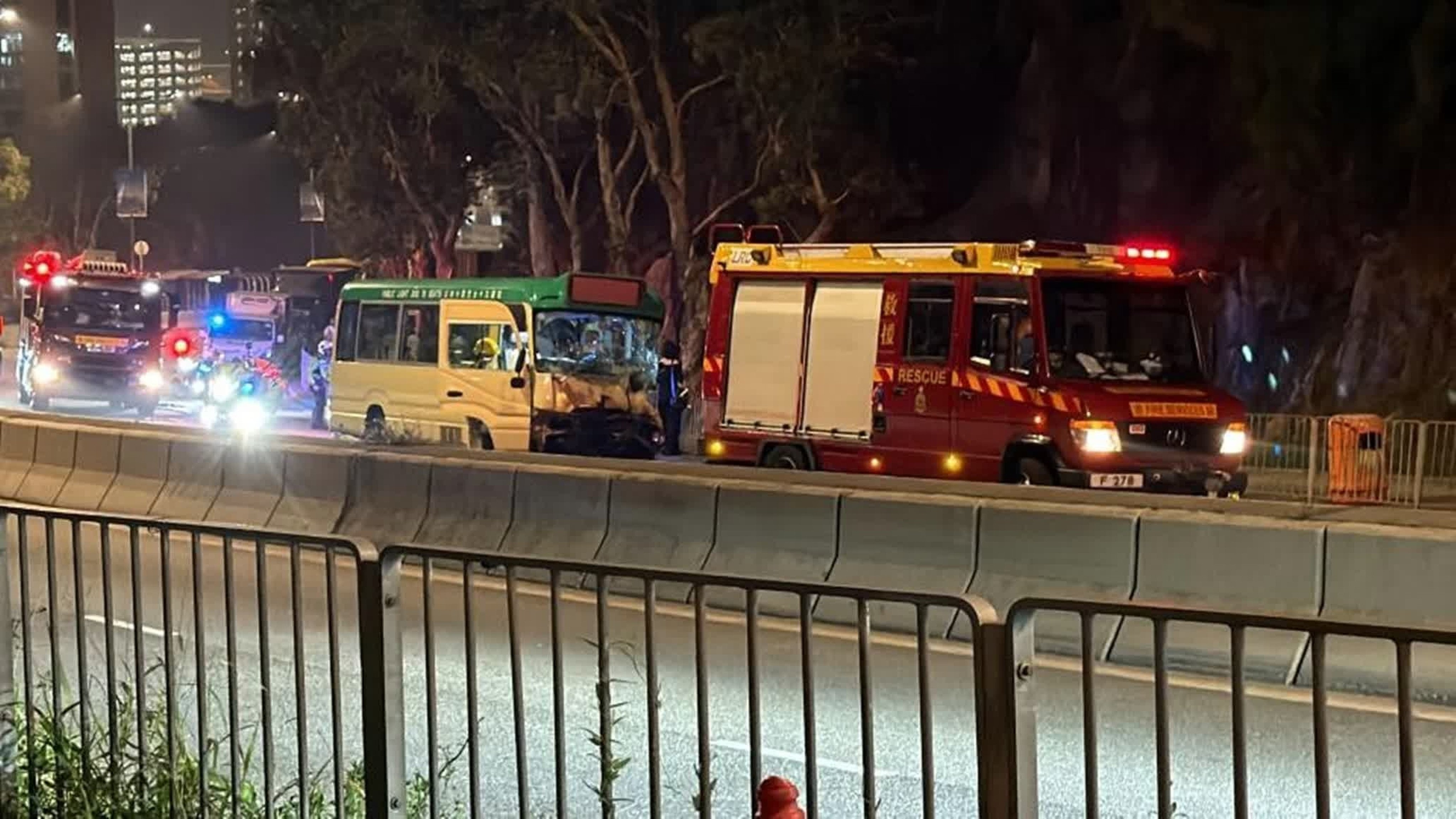 The crash occurred near Cheung Ching Estate in Tsing Yi. Photo: Handout