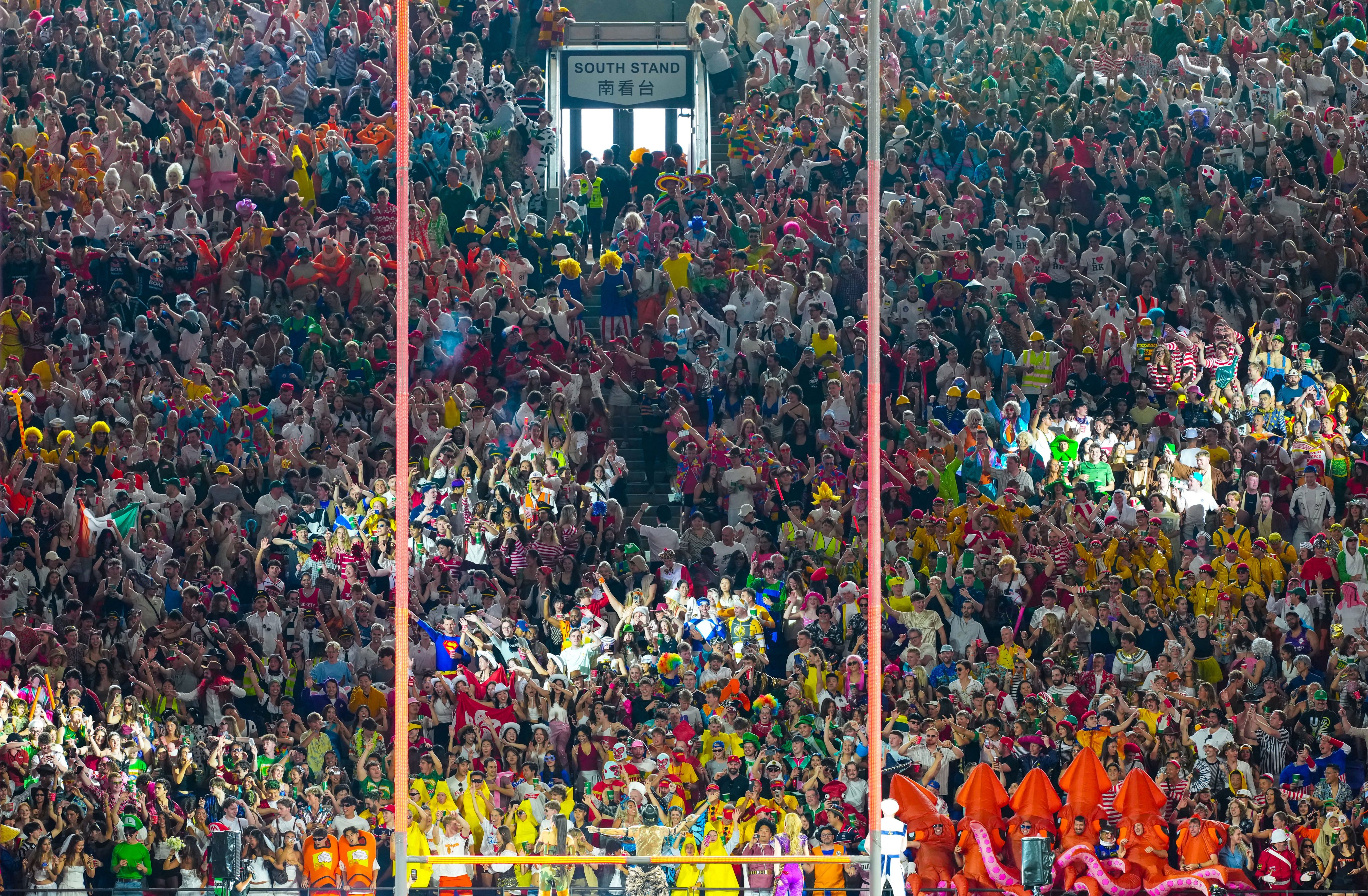 Tens of thousands of rugby fans pack Kai Tak Stadium on the second day of the Hong Kong Sevens on Saturday. Photo: Karma Lo