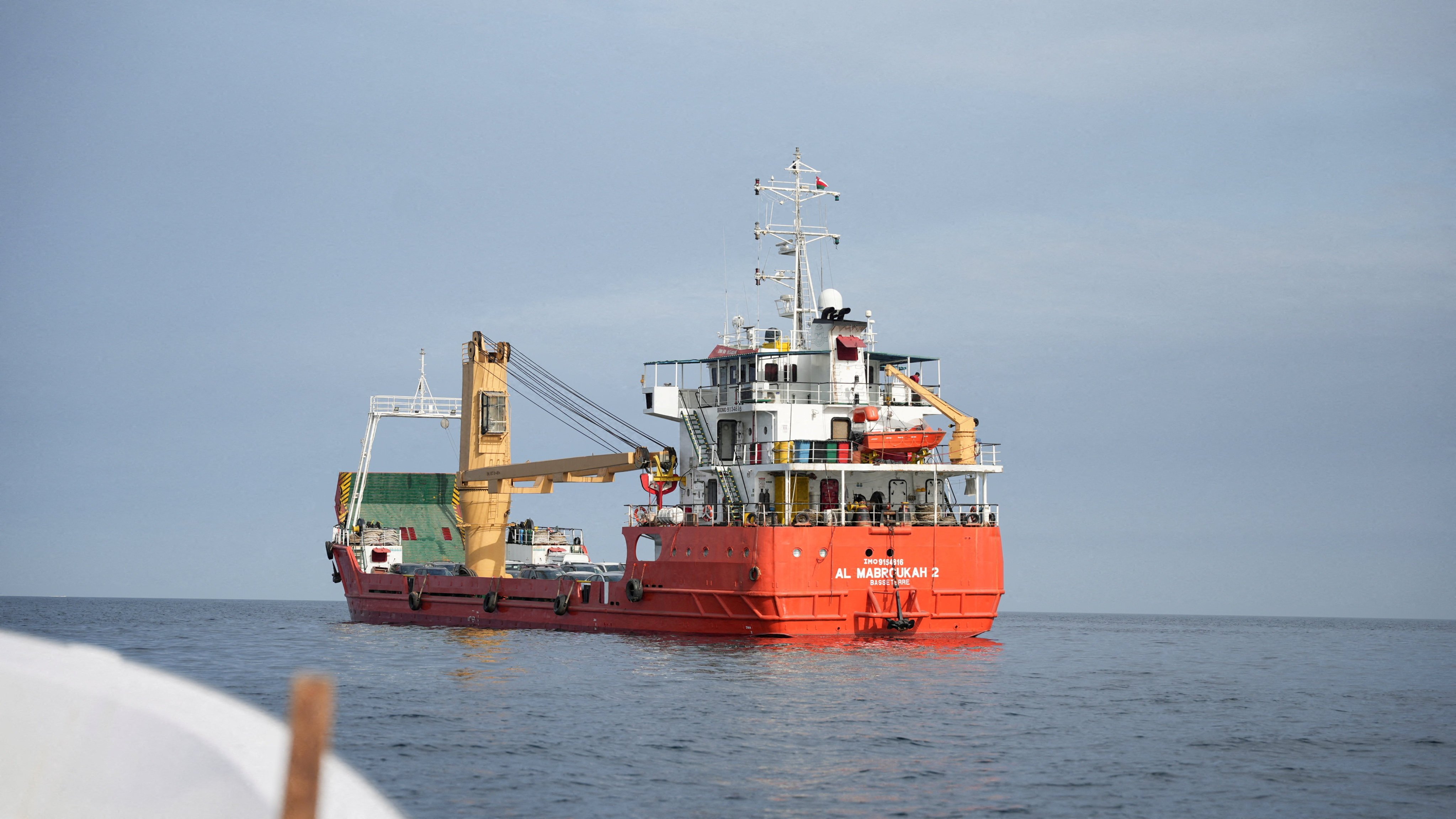 A vessel is seen at the Strait of Hormuz, off the coast of Oman’s Musandam province, on Sunday. Photo: Reuters