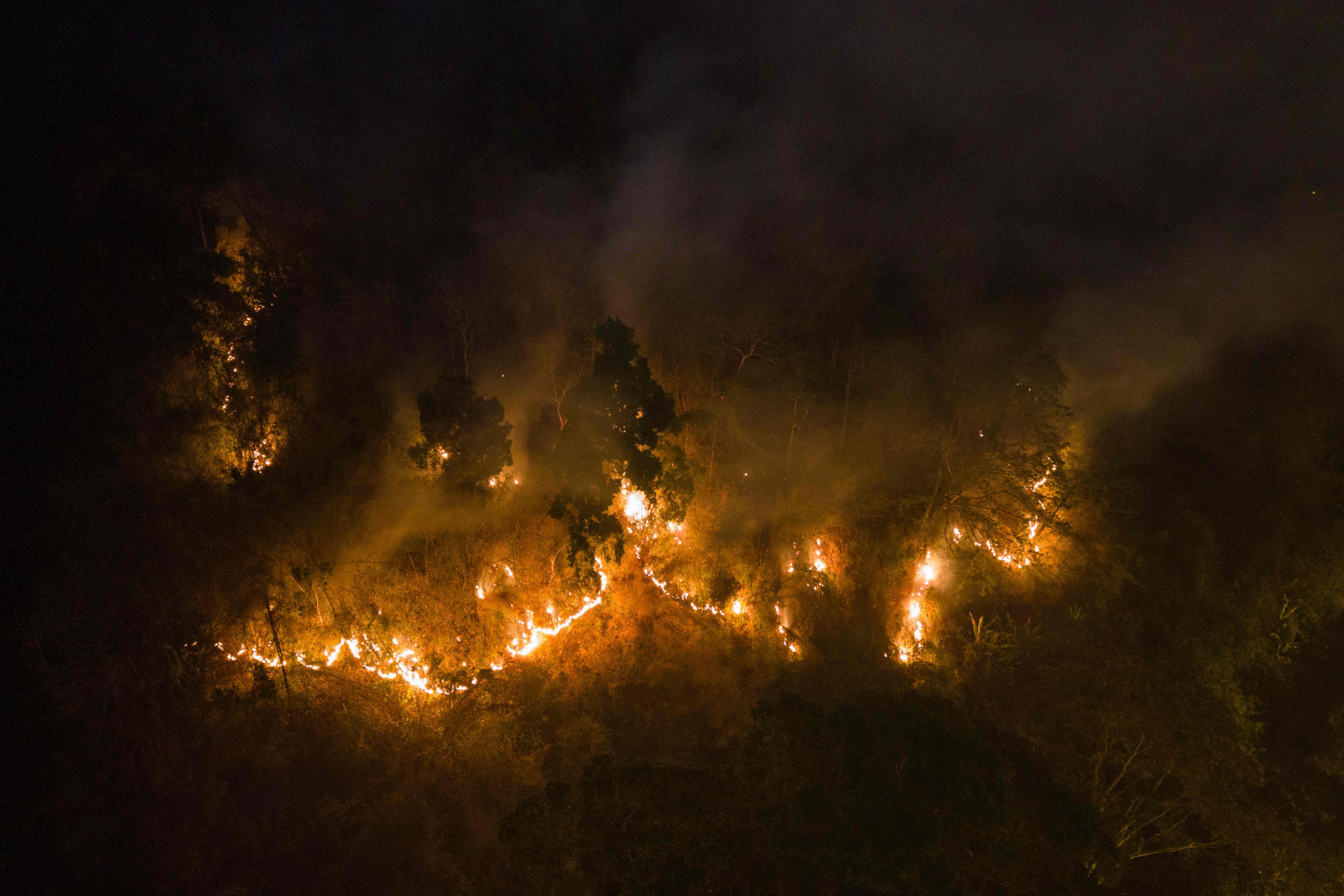 Smoke rising from a hillside wildfire in Chiang Mai, Thailand, earlier this month. Photo: AFP