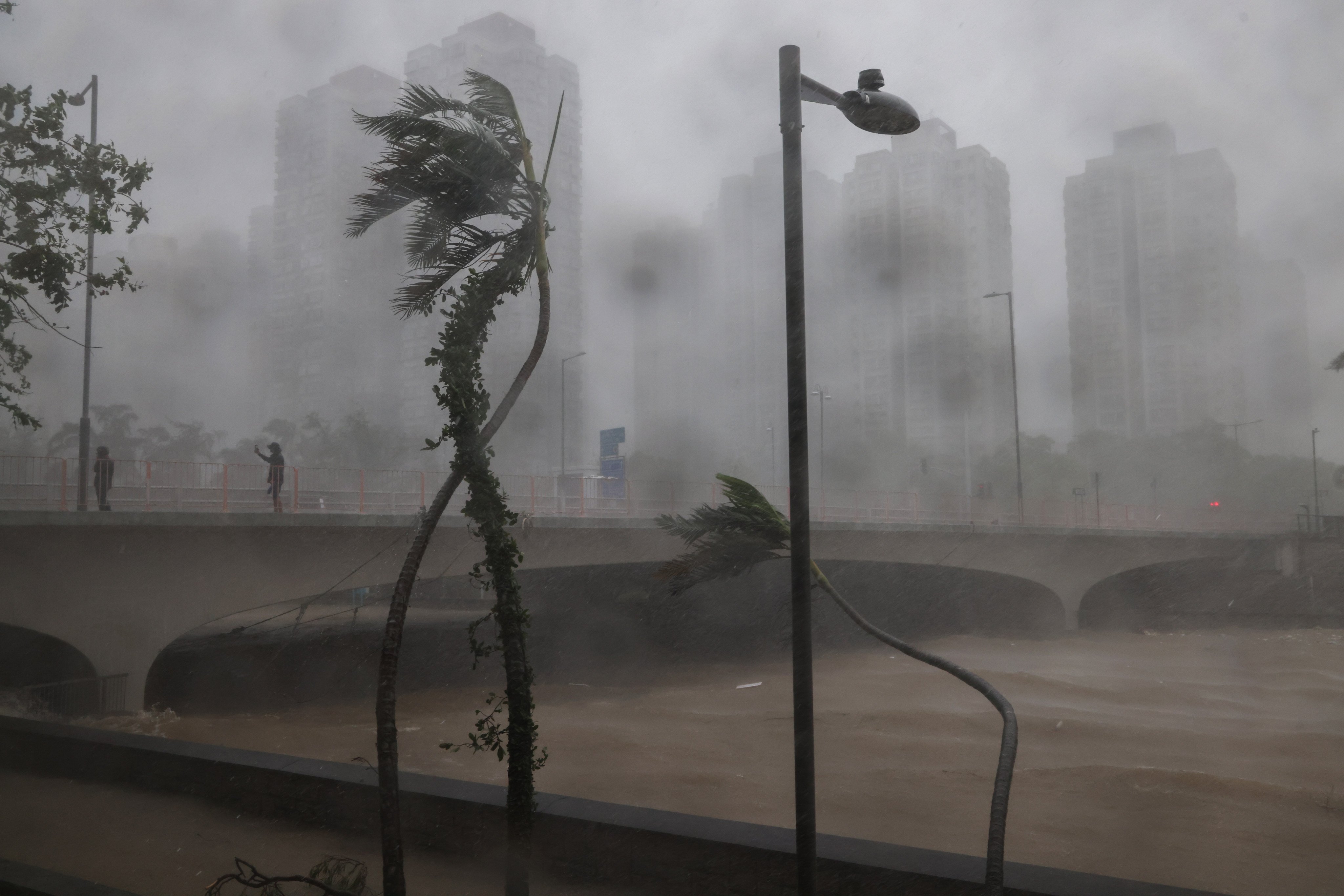Flooding hits Lam Tsuen River in Tai Po during Super Typhoon Ragasa last year. Photo: Jelly Tse