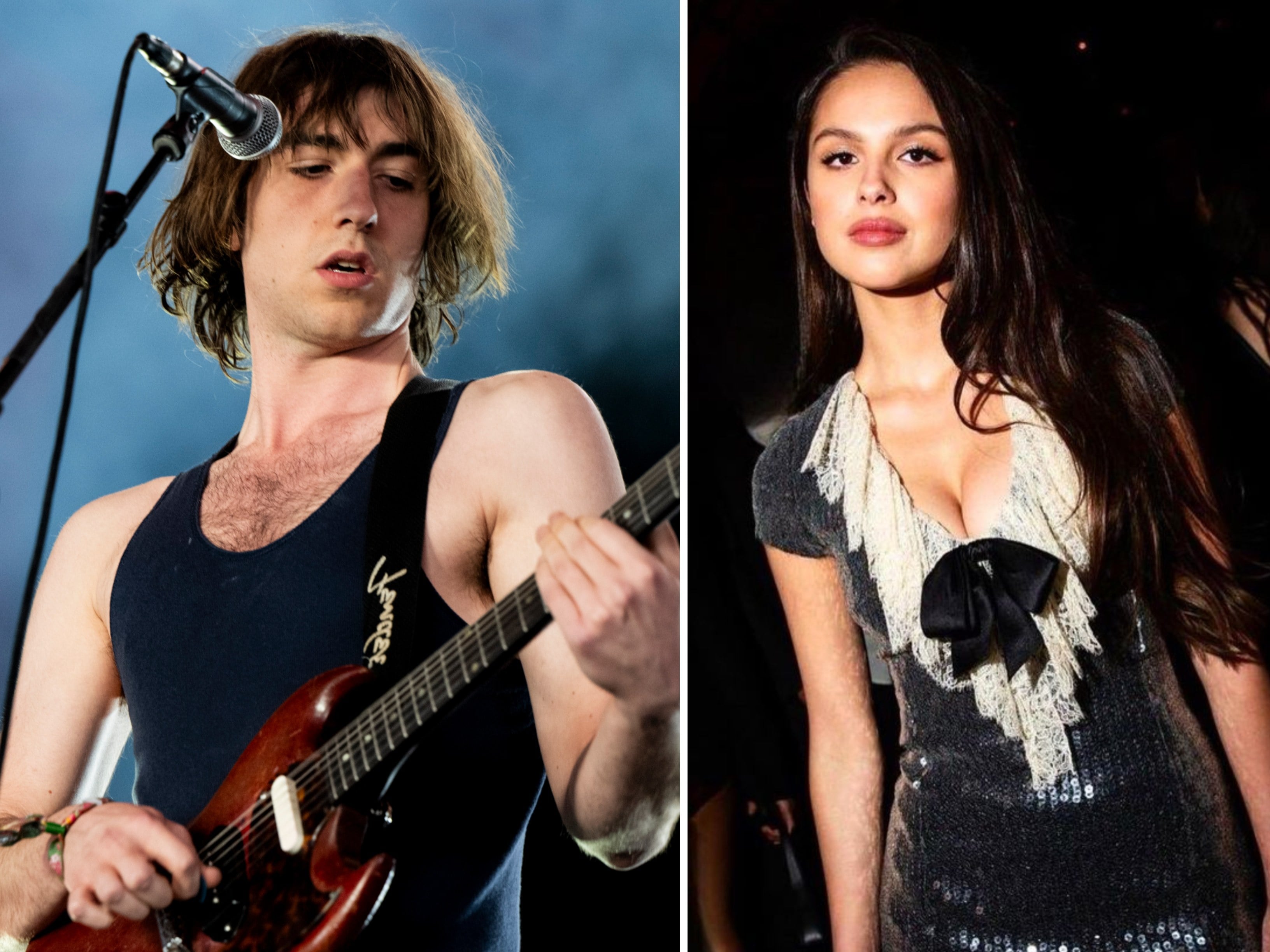 Olivia Rodrigo is rumoured to be dating Geese frontman Cameron Winter. Photos: @daniellegoldberg/Instagram,  Getty Images