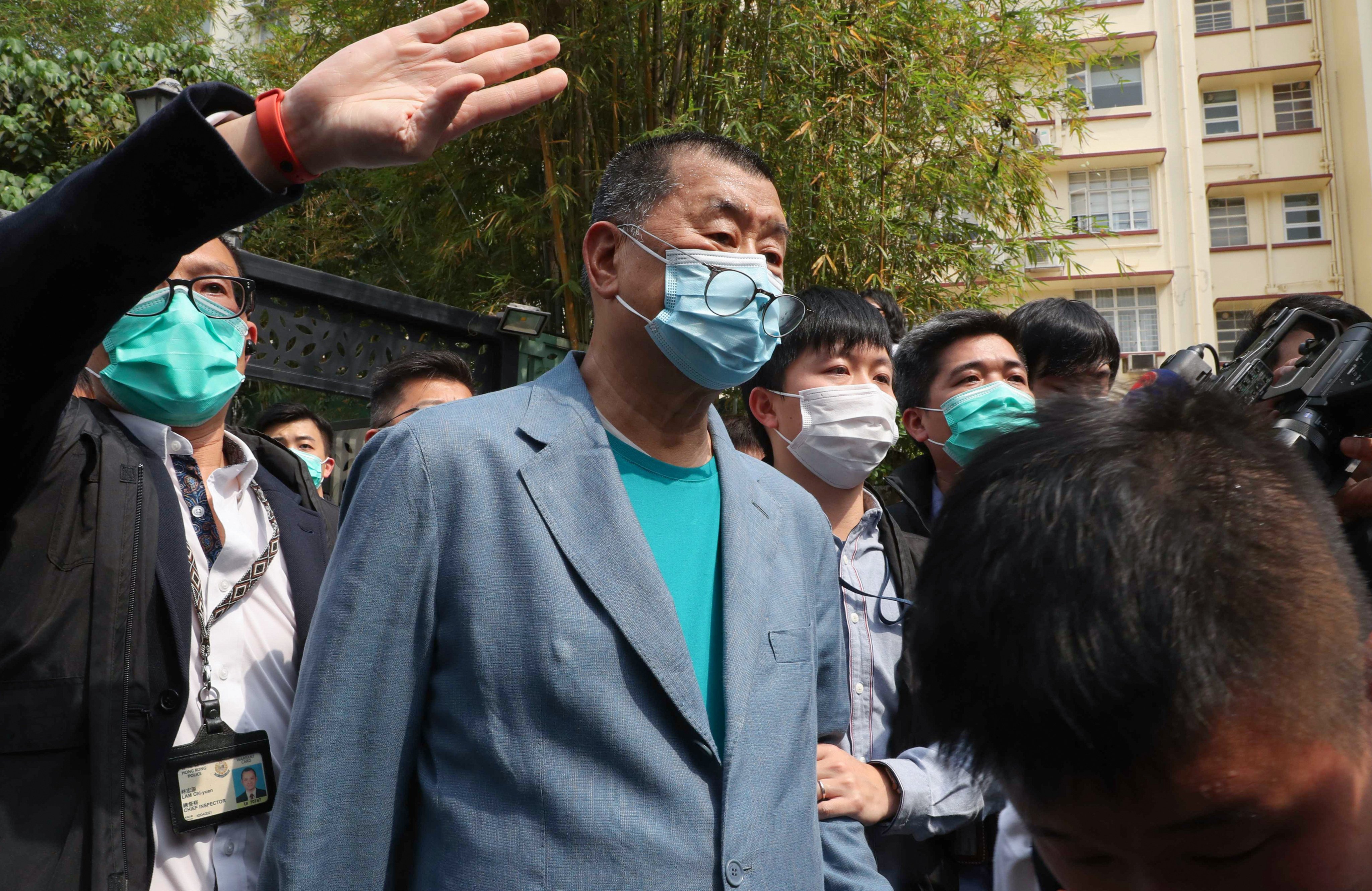 Police officers arrest Jimmy Lai at his home back in 2020.  Photo: Edmond So