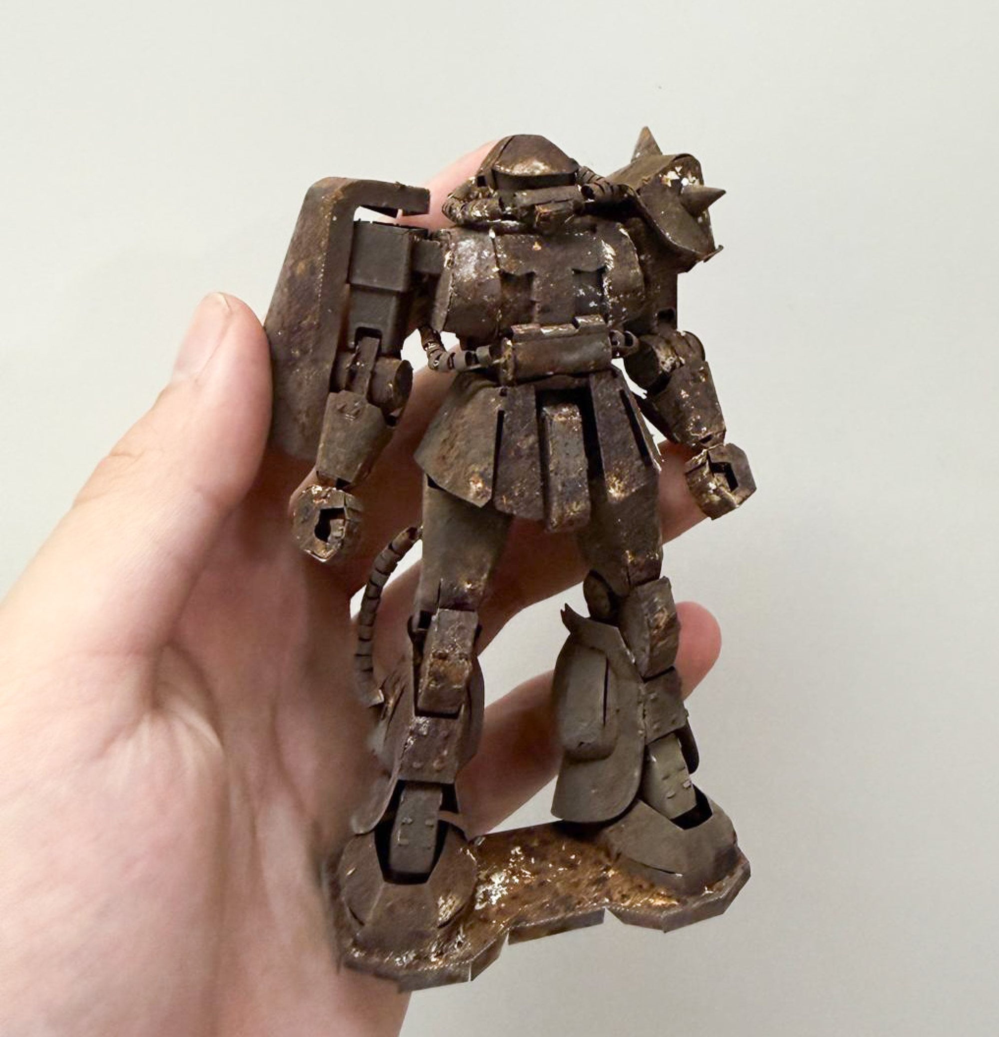 A Gundam figure was one of the few items found in a room. Photo: Handout