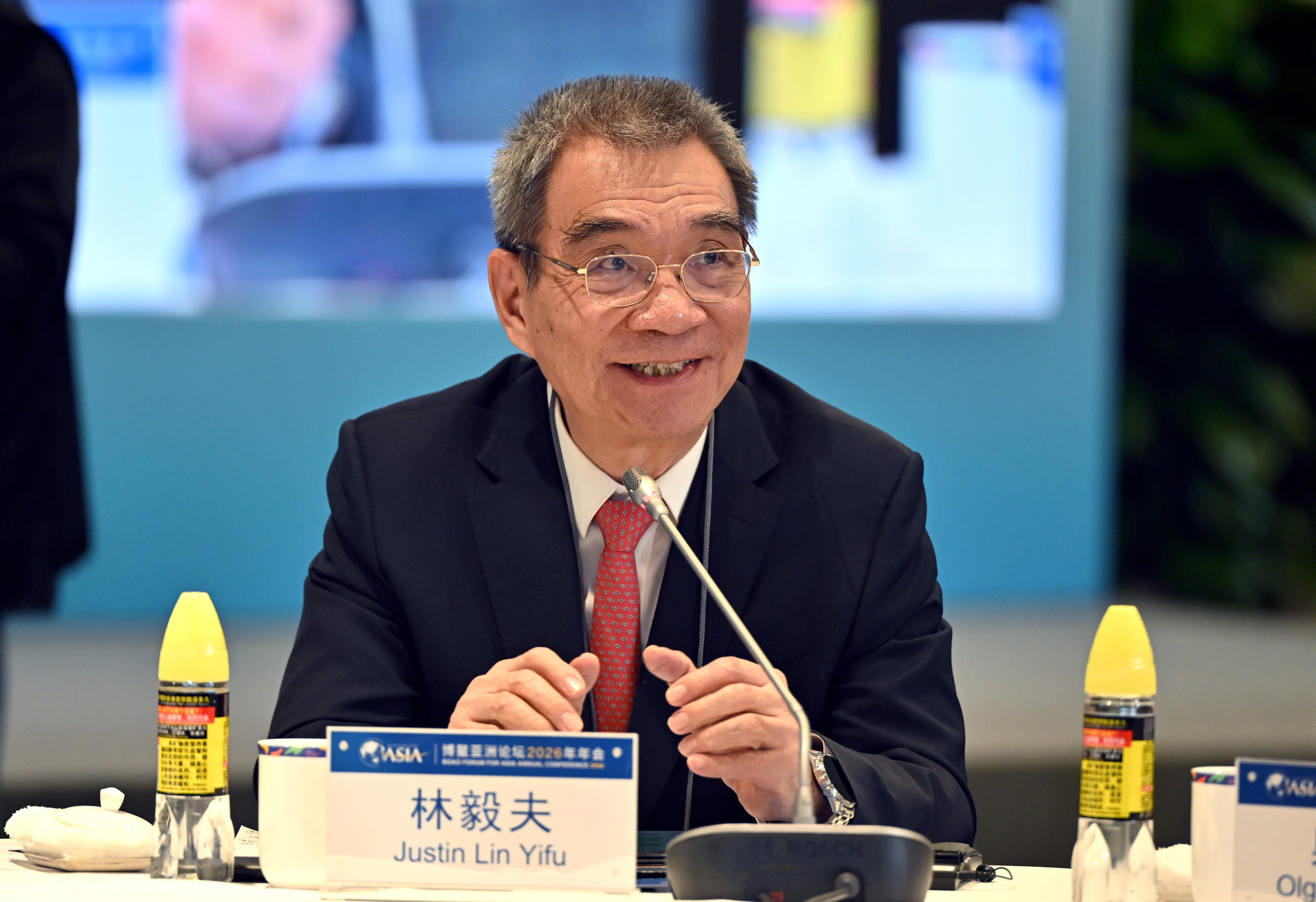 Justin Lin Yifu, dean of the Institute of New Structural Economics at Peking University, is seen at last month’s Boao Forum for Asia Annual Conference 2026 in China’s Hainan province. Photo: Xinhua