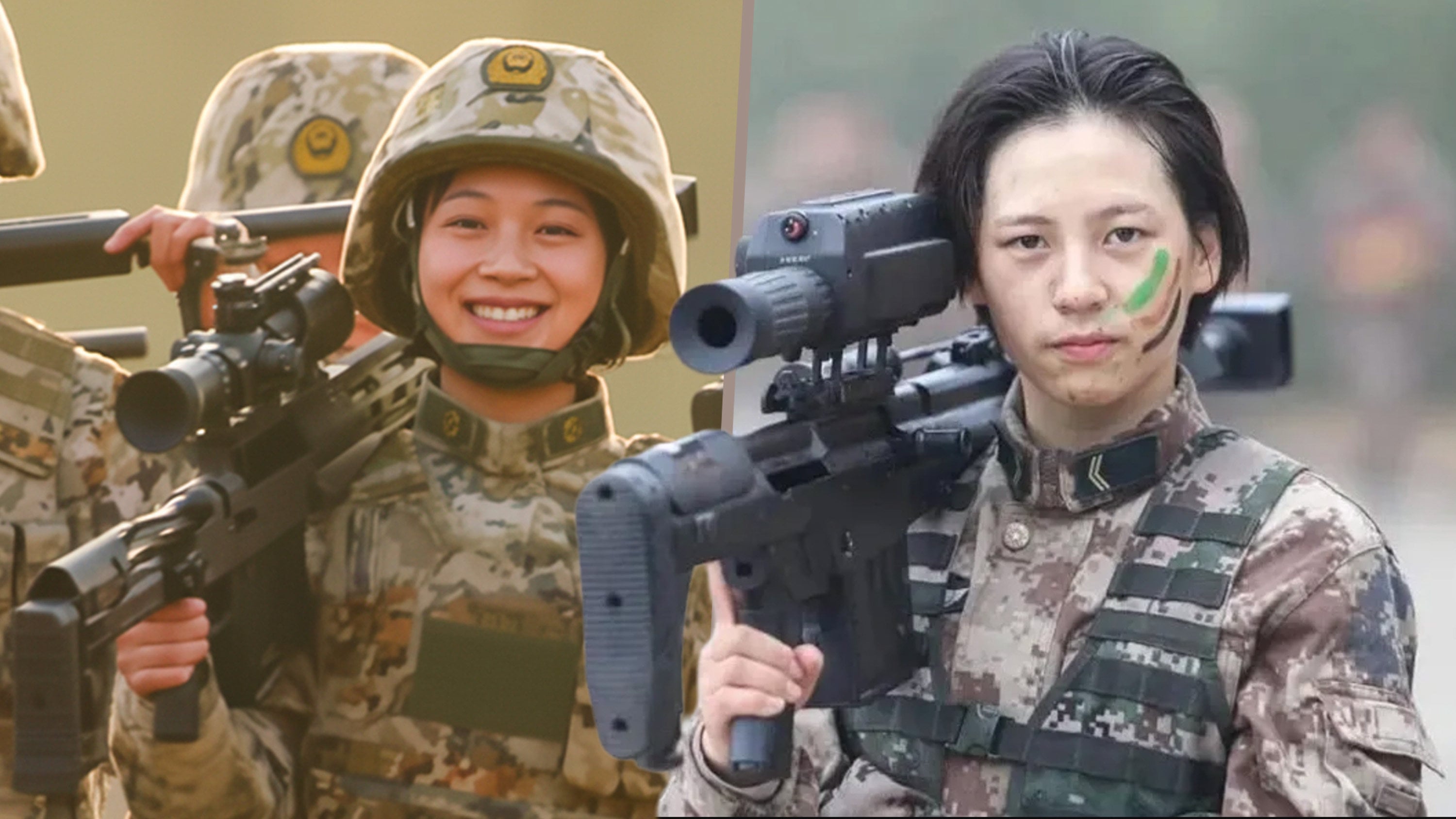 Meet two Chinese Gen Z female snipers who are challenging gender stereotypes: “Sniper Sweetheart” and “Gun Queen,” who outperformed male soldiers. Photo: SCMP composite/Weibo/RedNote