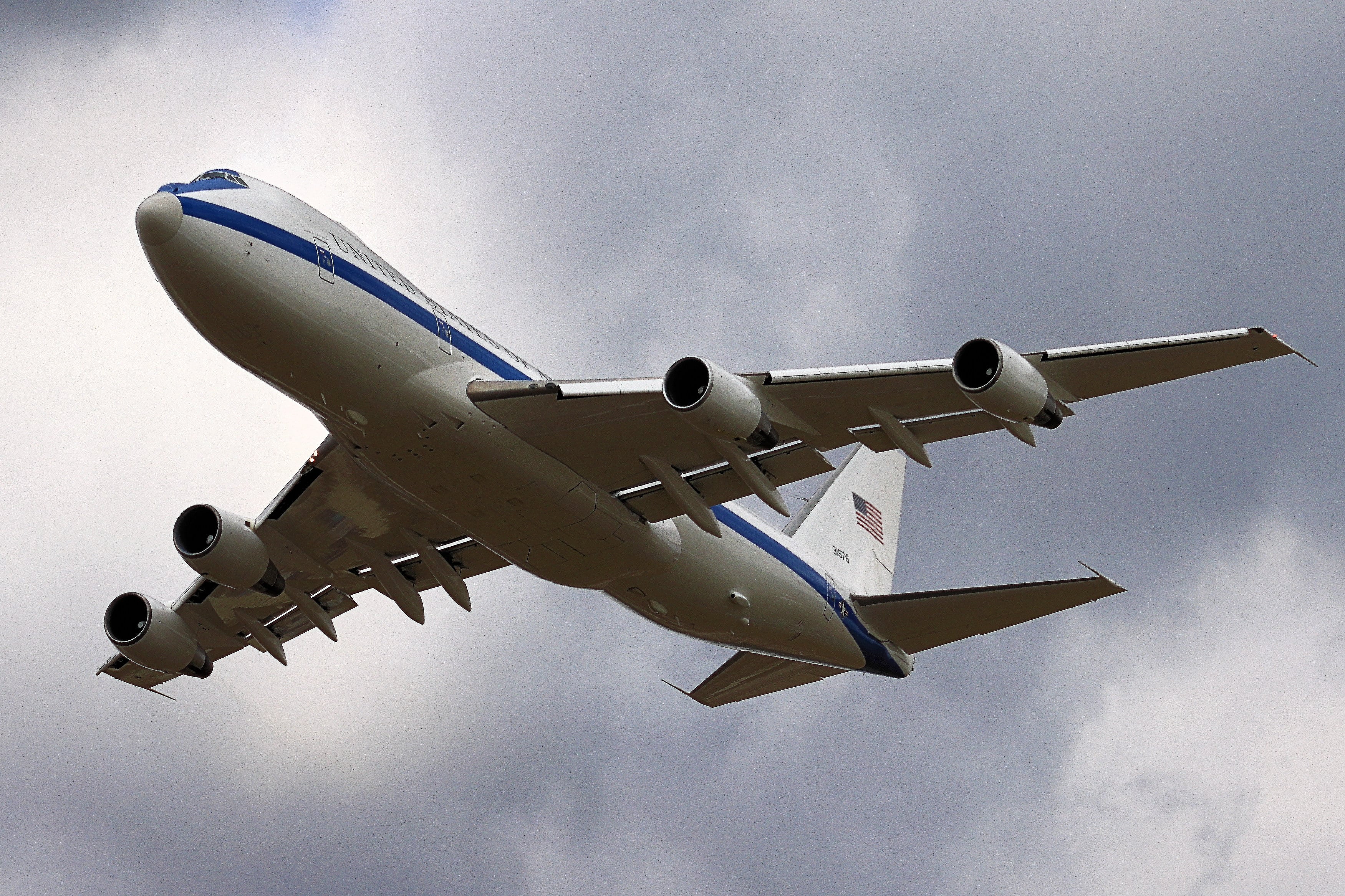 The US Air Force’s E-4B Nightwatch plane can act as a “flying Pentagon” in the case of a national emergency. Photo: Handout