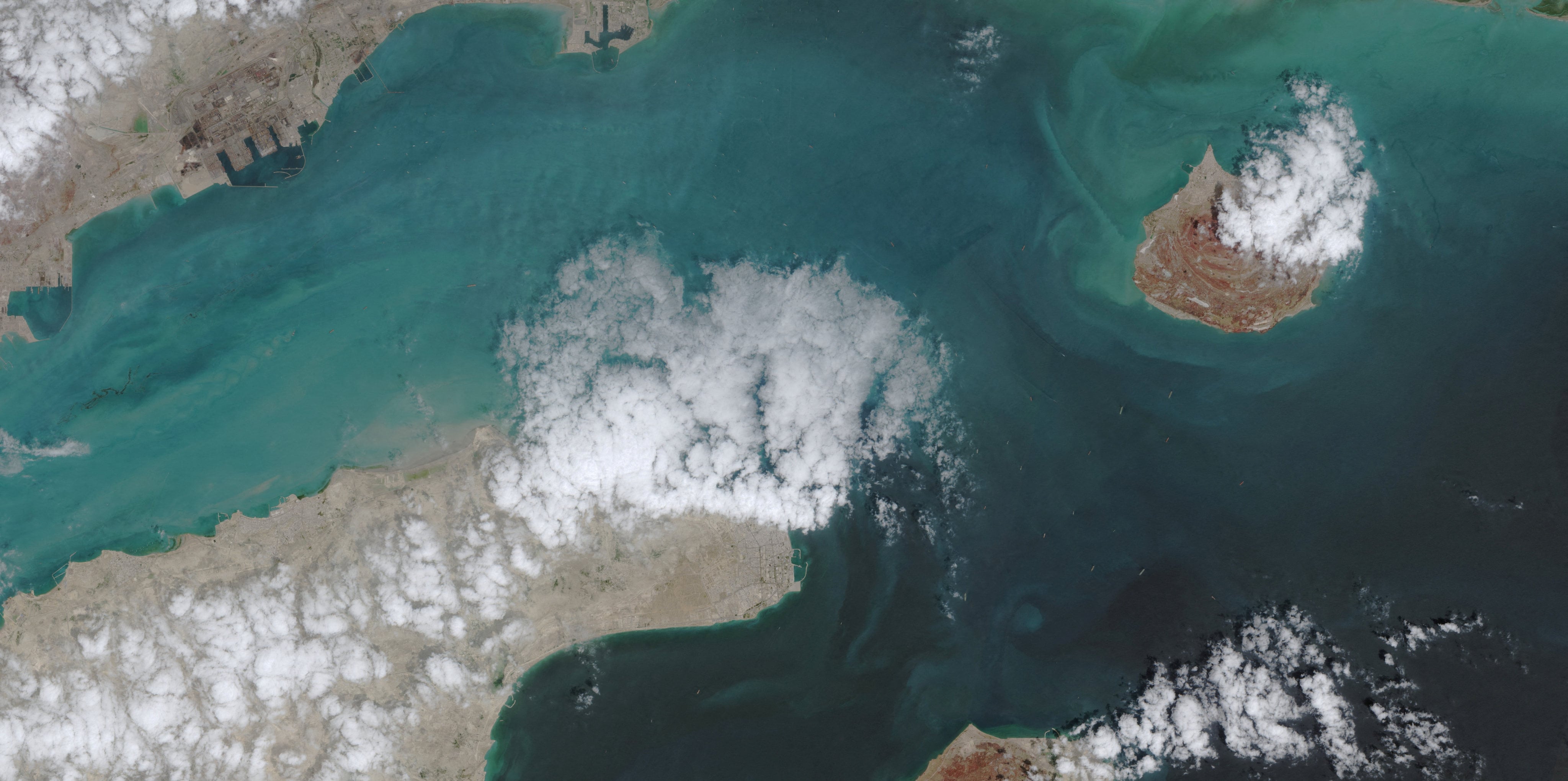 A satellite image of the Strait of Hormuz. Photo: European Union handout via Reuters