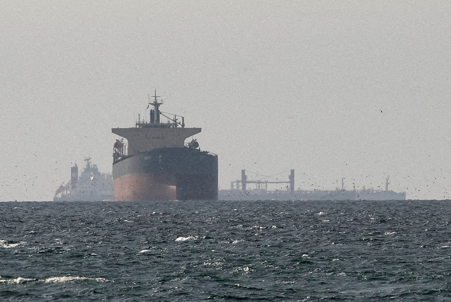 Cargo ships near the Strait of Hormuz. Photo: Reuters