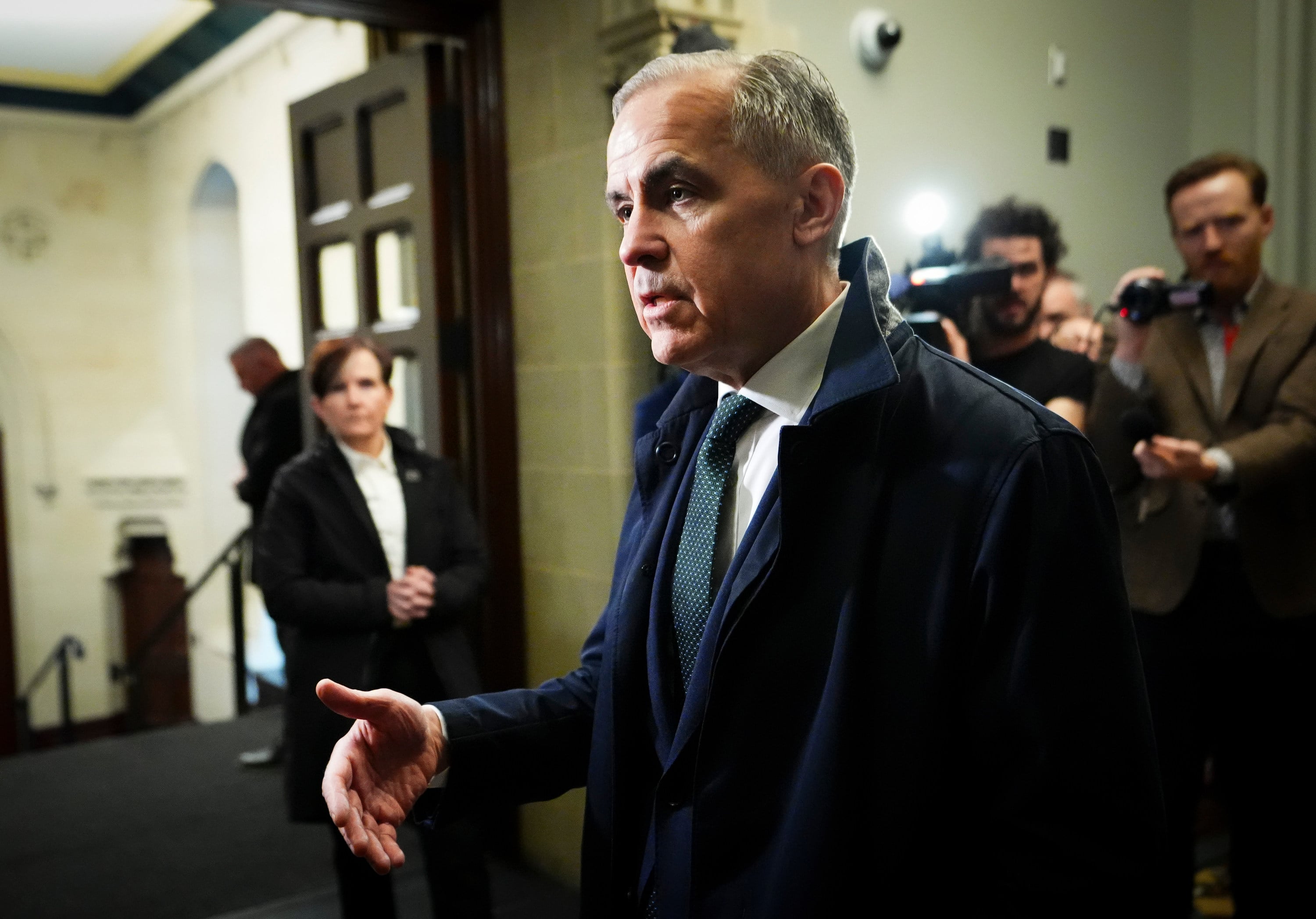 Canadian Prime Minister Mark Carney arrives on Parliament Hill in Ottawa on Wednesday. Photo: The Canadian Press via AP