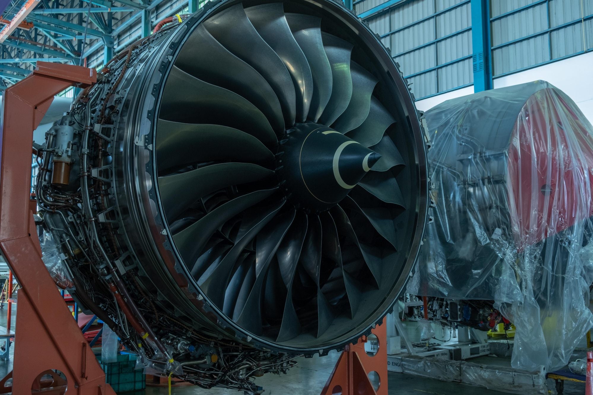 A turbine engine pictured in a factory, above. Some people have questioned the authenticity of Che’s story. Photo: Shutterstock