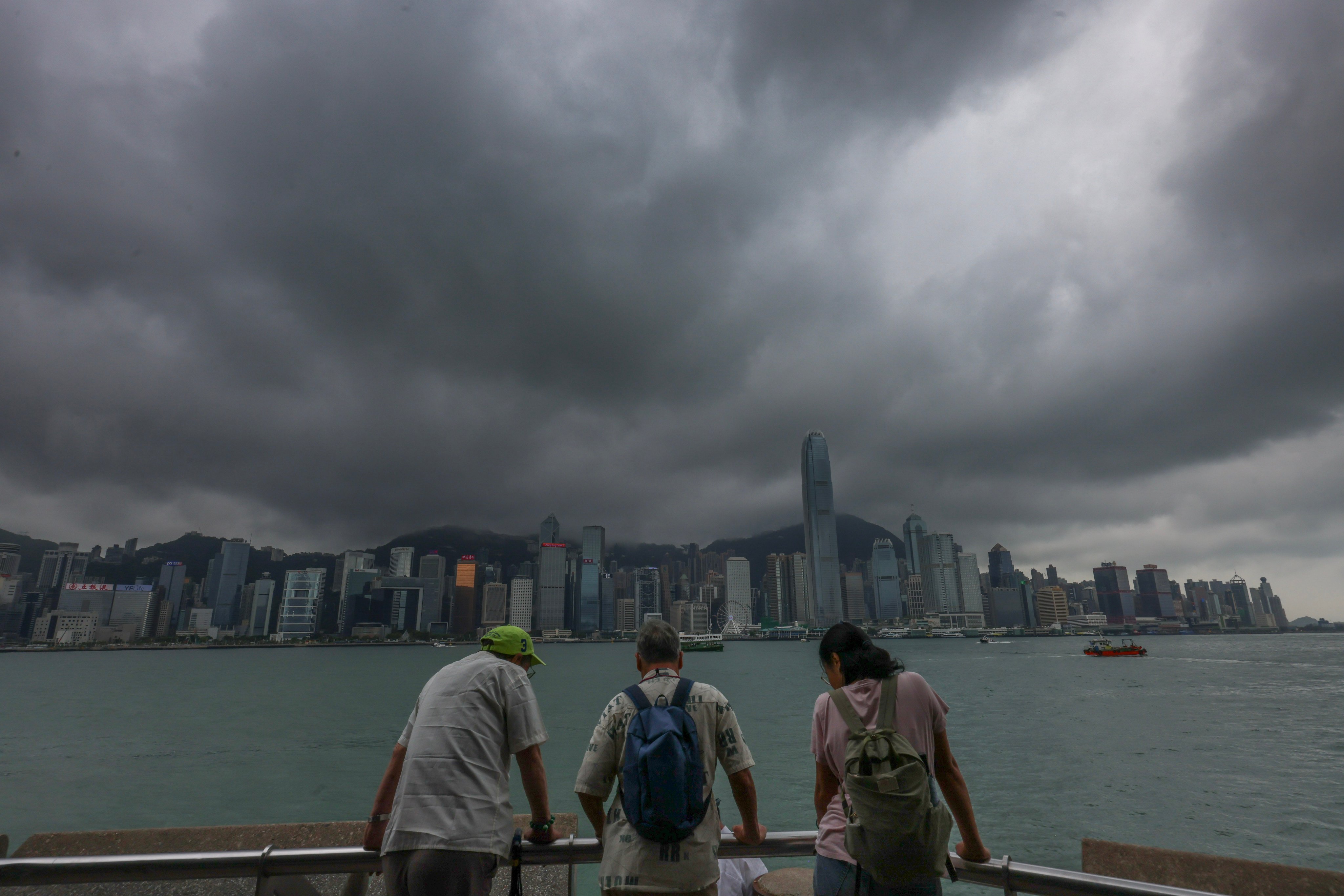 Dark clouds hang above the city earlier this month. Photo: Jelly Tse