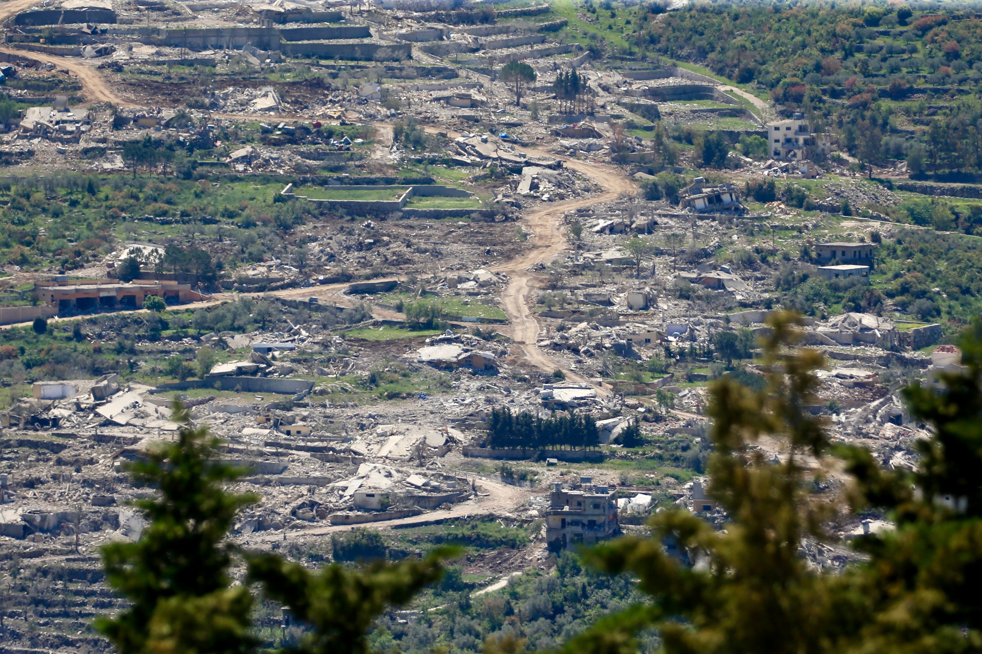 Destroyed houses in the southern Lebanon village of Beit Lif. Photo: Xinhua