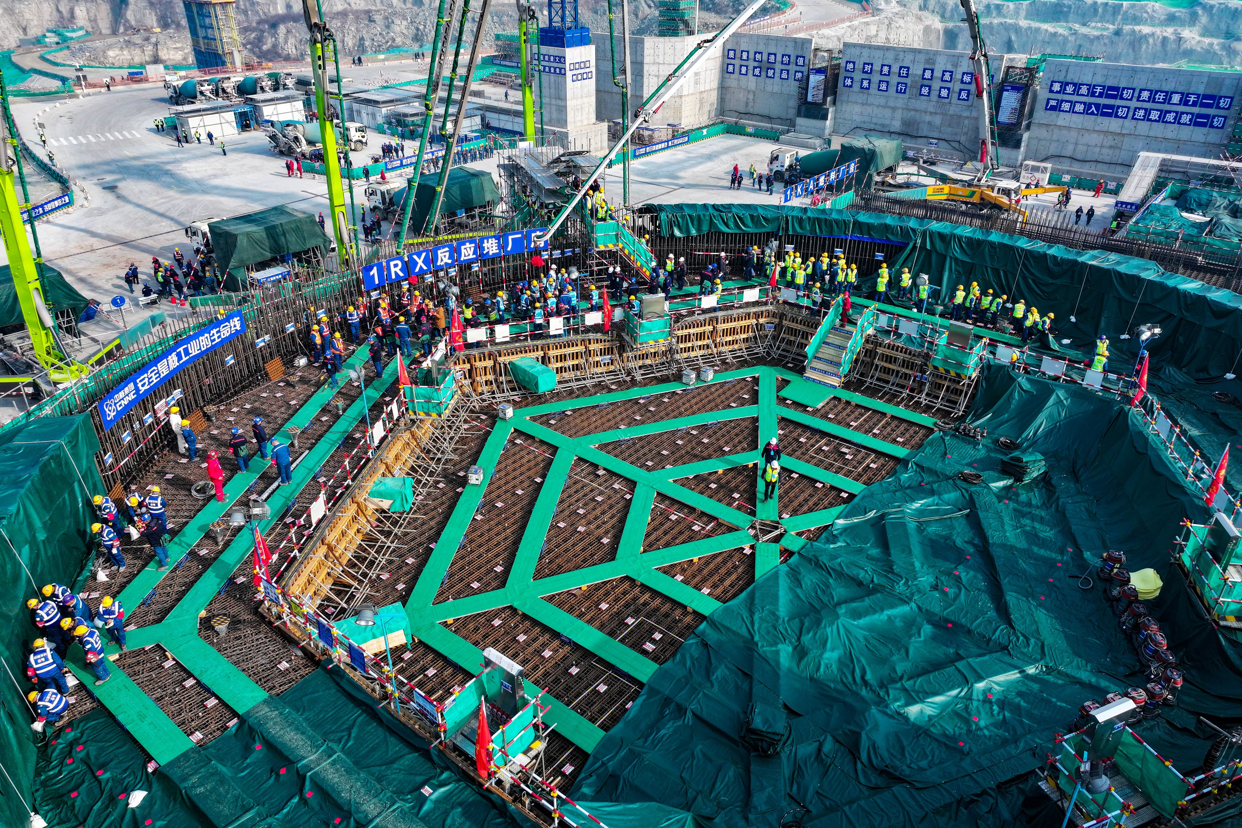 Construction work at a nuclear power plant in Jiangsu province. Photo: Xinhua