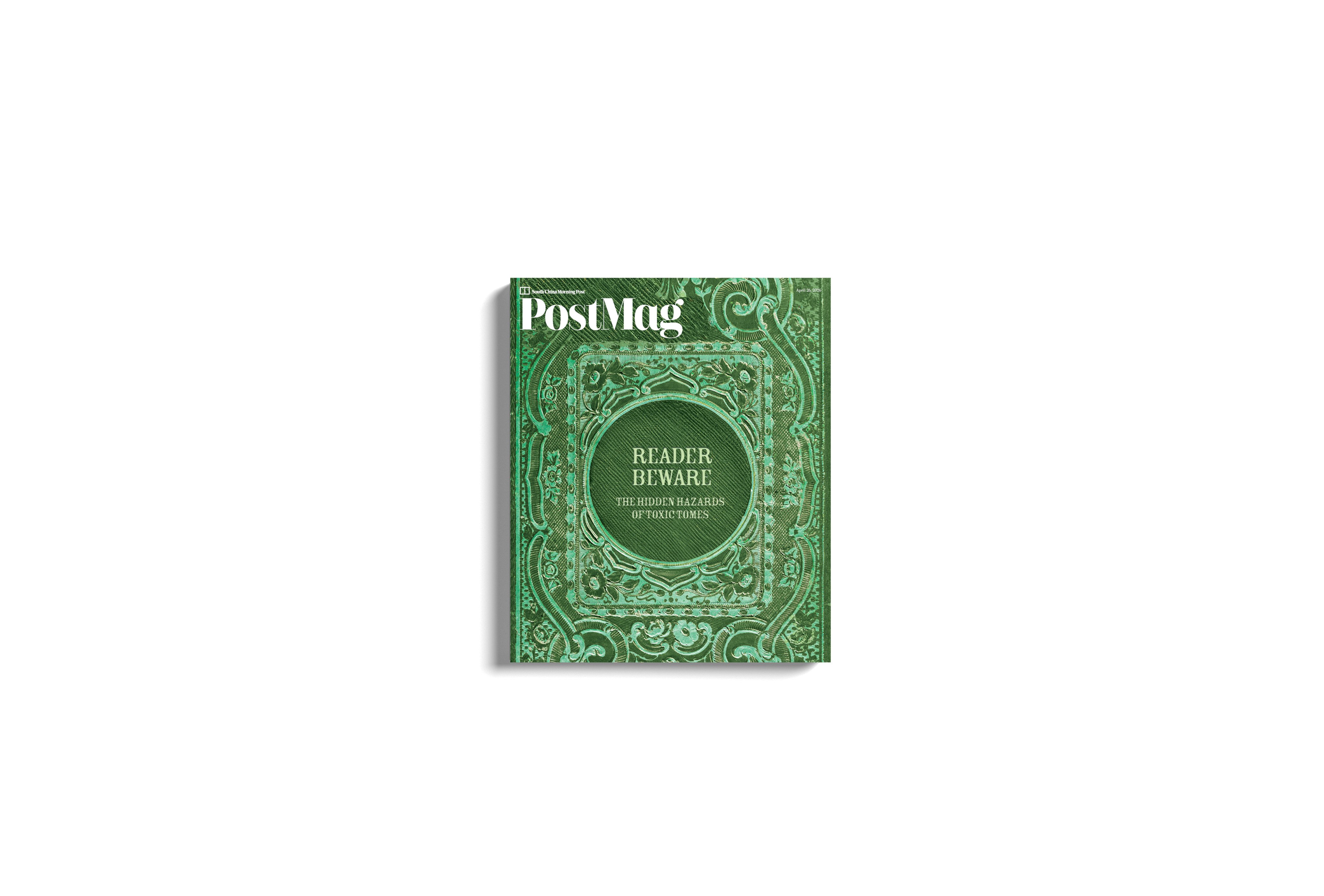 This week, PostMag takes on an emerald brilliance with a cover designed to look like a “poison book” and stories destined to get under your skin. Illustration by Naomi Chan. Photo: Getty Images