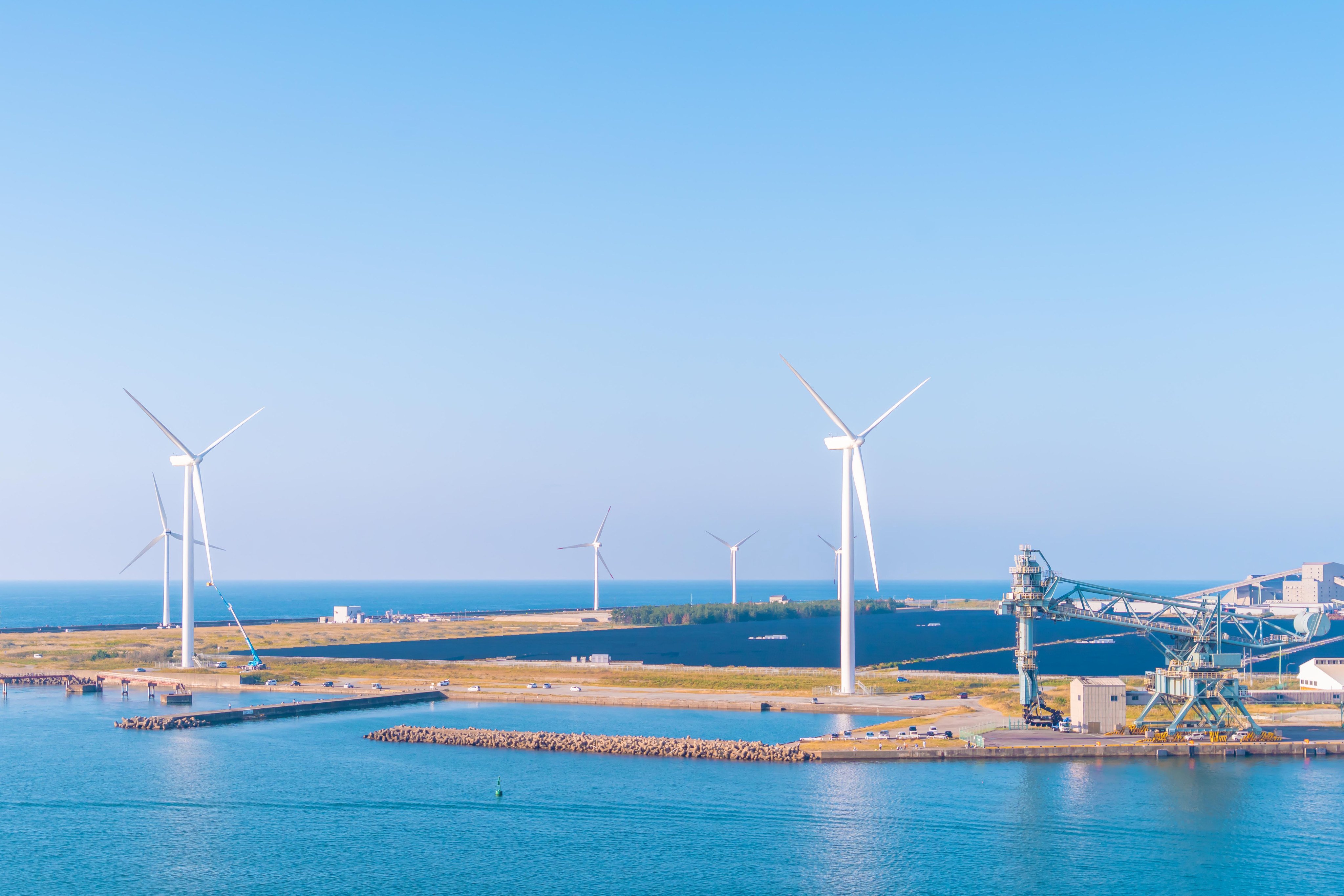 A wind turbine electric generator for renewable energy in Sakata town, Japan. Photo: Getty Images/iStockphoto