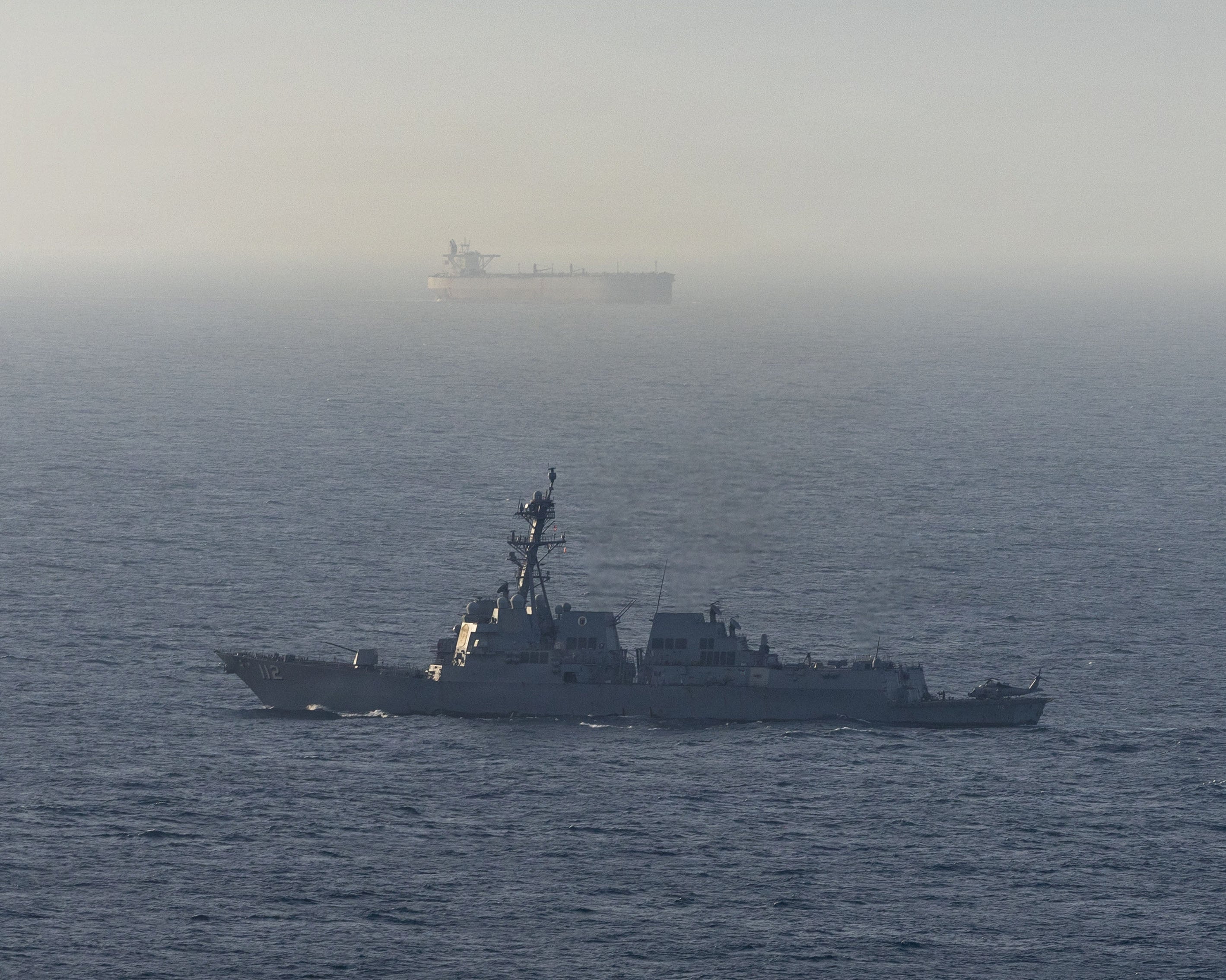 Guided-missile destroyer USS Michael Murphy patrols the Arabian Sea during a maritime blockade on April 15. Photo: US Navy/AFP