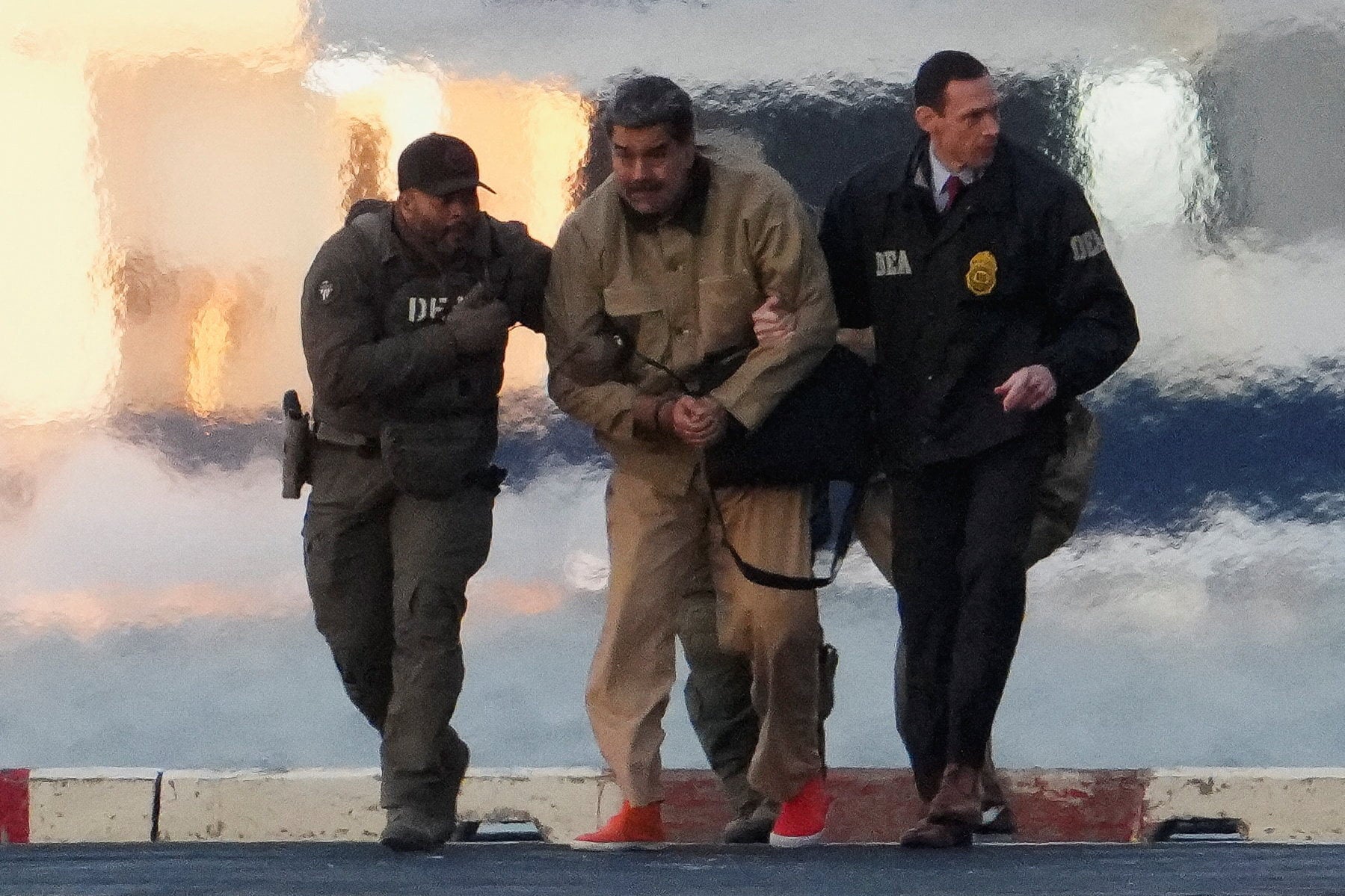 Captured Venezuelan leader Nicolas Maduro heads towards the Daniel Patrick Manhattan United States Courthouse for an initial appearance to face US federal charges in New York City in January. Photo: Reuters