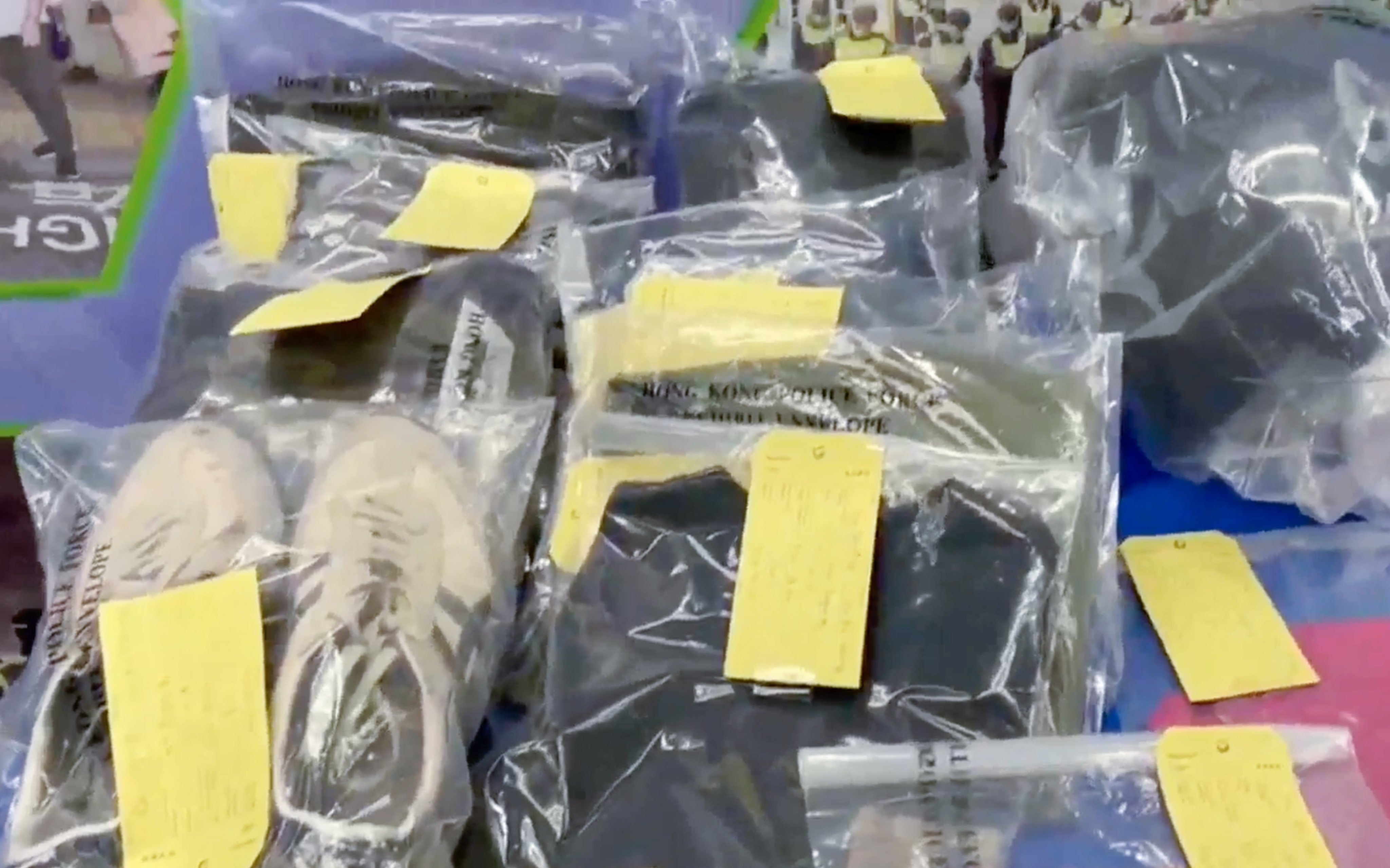 Evidence seized during the operation. Police say the group primarily targeted motorcycles parked in back alleys or secluded areas in West Kowloon and Tsuen Wan, where surveillance coverage was limited. Photo: Handout