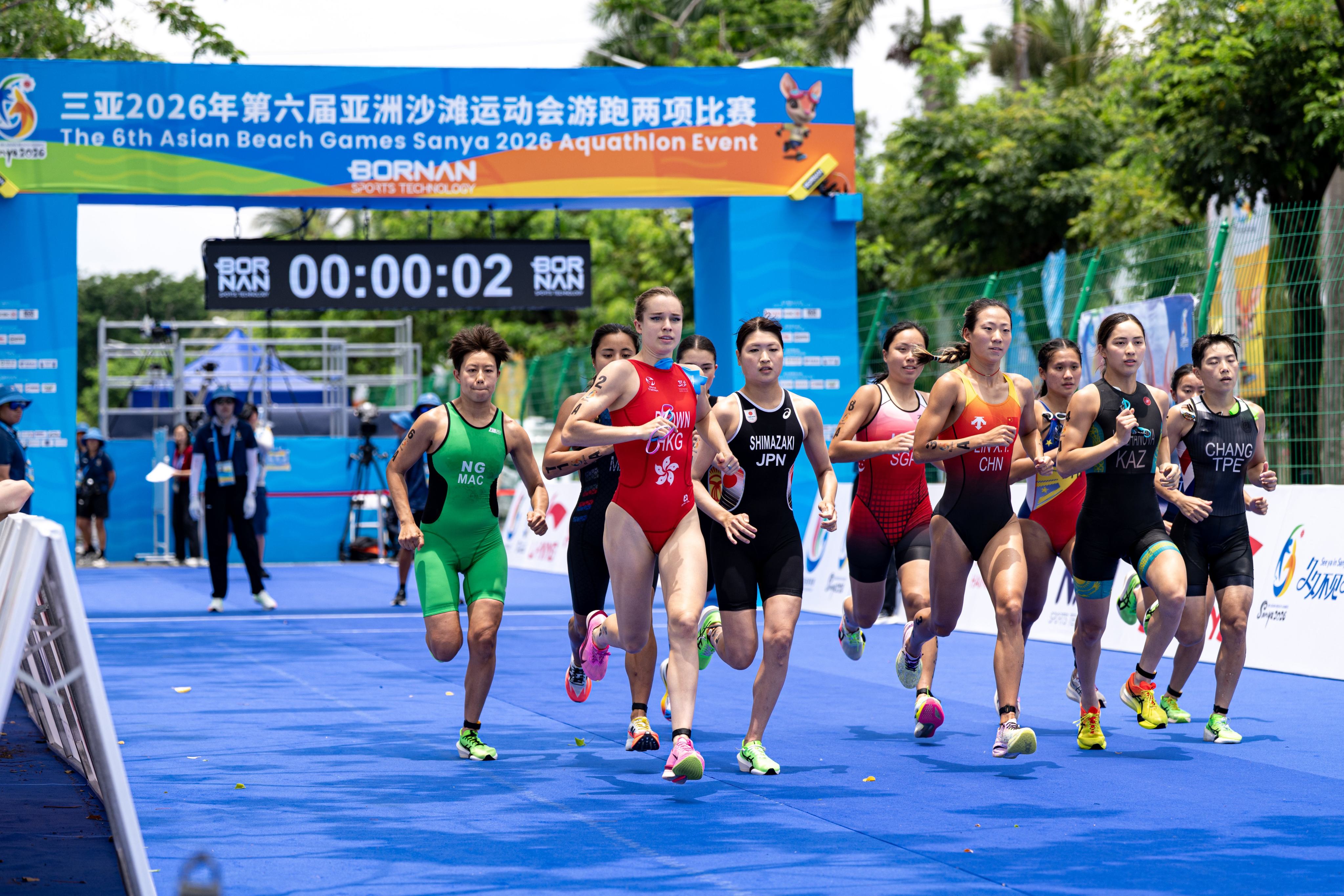 Bailee Brown gets Hong Kong’s mixed relay medal effort under way. Photo: Sports Federation & Olympic Committee of Hong Kong, China