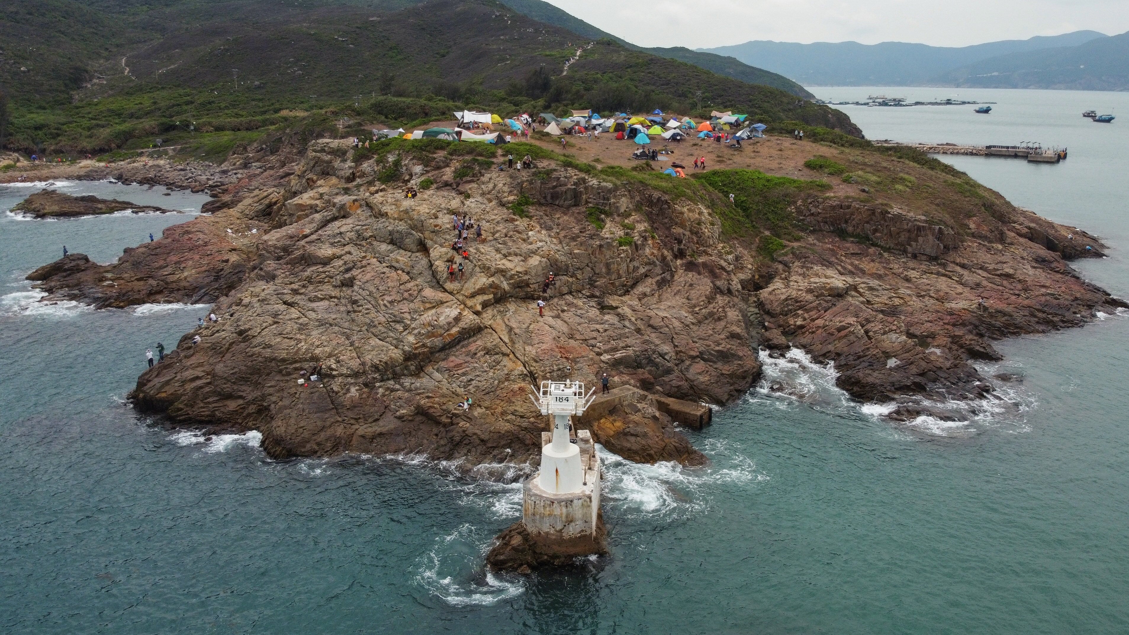 The woman was taking photos with friends at Fat Tong Mun Lighthouse in Sai Kung when she lost her footing and fell into the sea. Photo: Sun Yeung