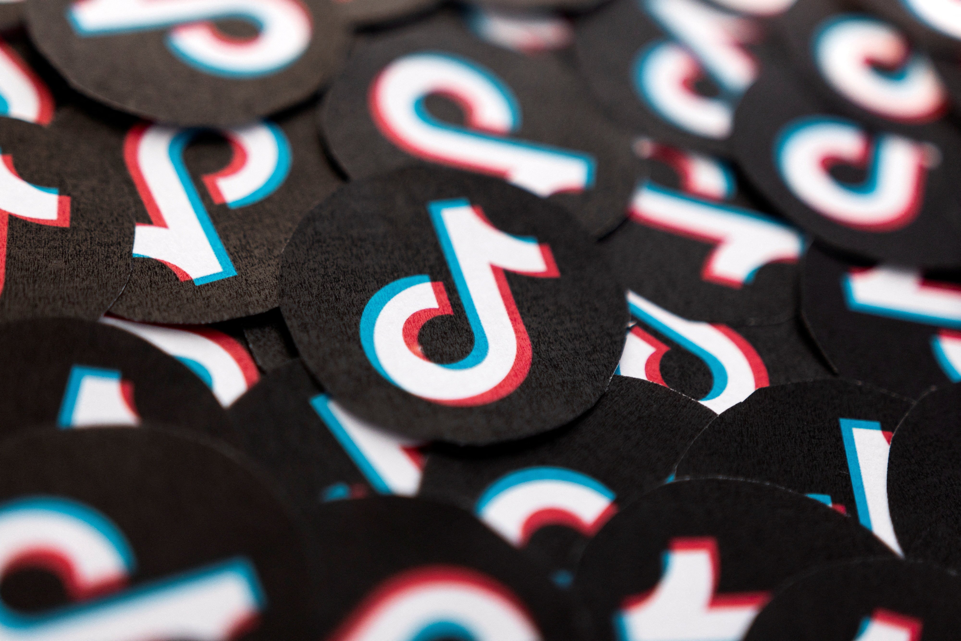 Printed TikTok logos are seen in this illustration taken February 15, 2022. Photo: Reuters