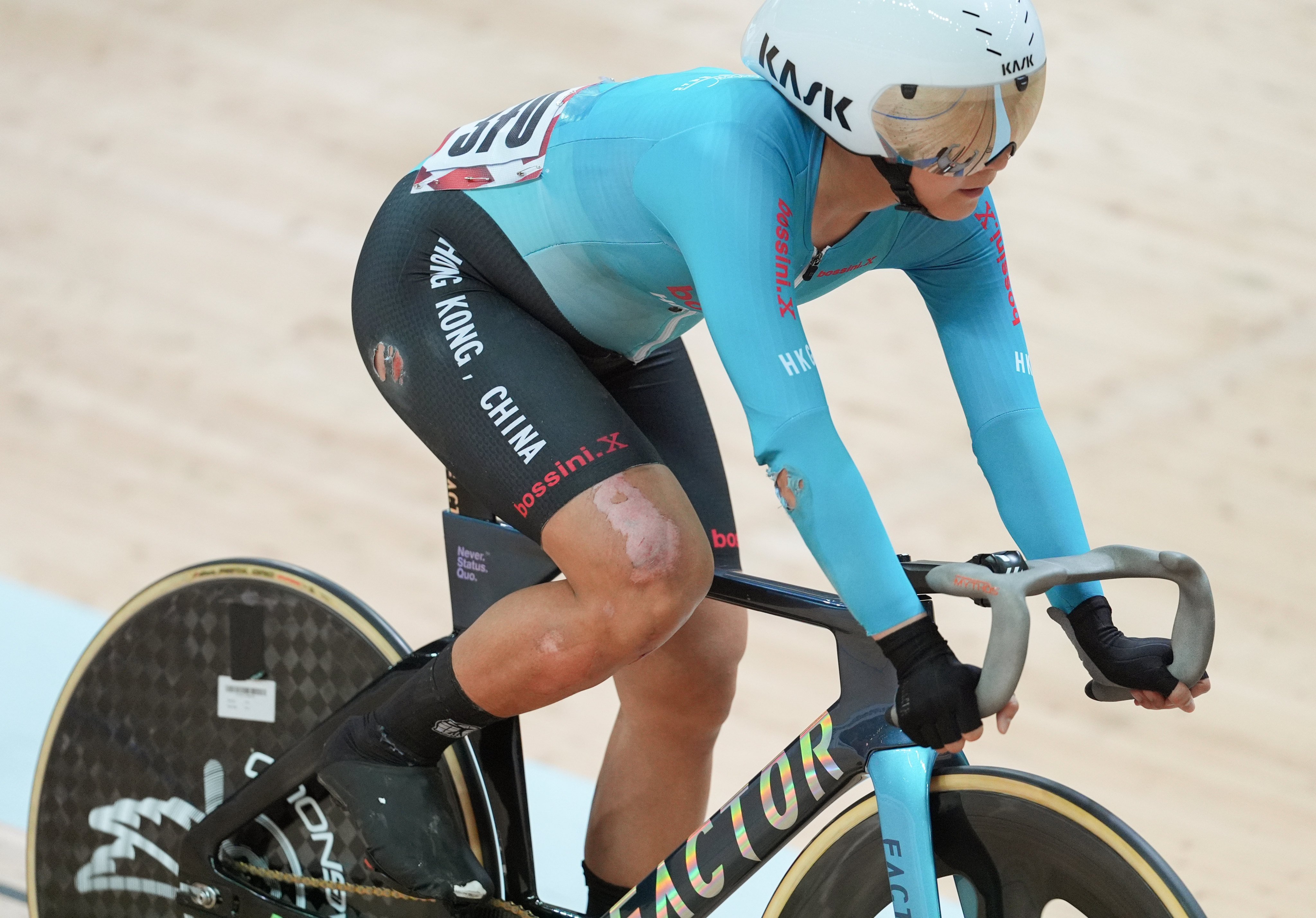Ceci Lee, here competing in Hong Kong last week, had to settle for 11th in her favourite omnium discipline in Malaysia. Photo: Eugene Lee