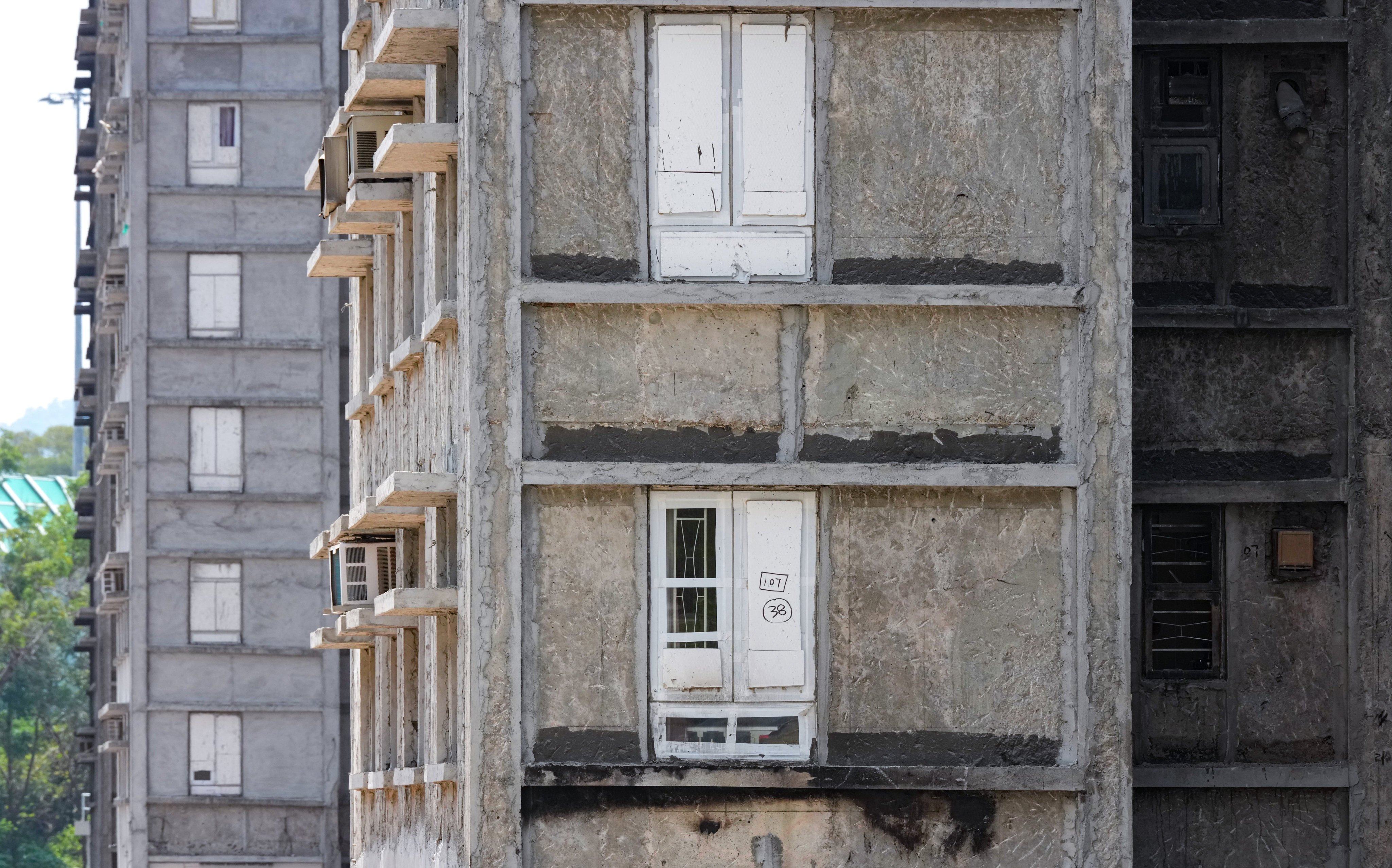 A block at Wang Fuk Court in Tai Po. The residential complex was undergoing renovation when the fire broke out last November. Photo: Jelly Tse