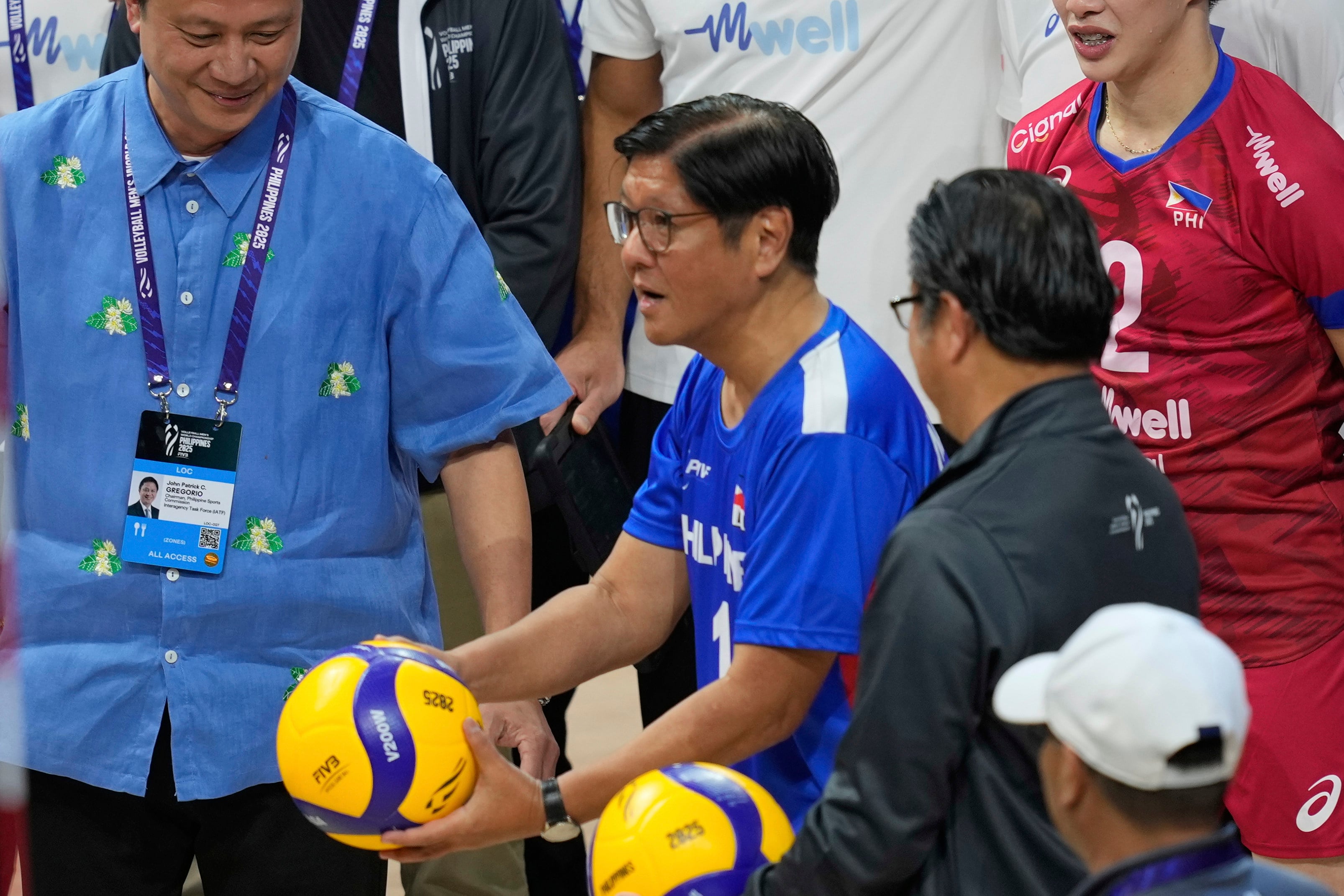 Philippine President Ferdinand Marcos Jnr tosses the ceremonial ball during the opening of the 2025 FIVB Volleyball Men’s World Championship in Pasay in September. Photo: AP