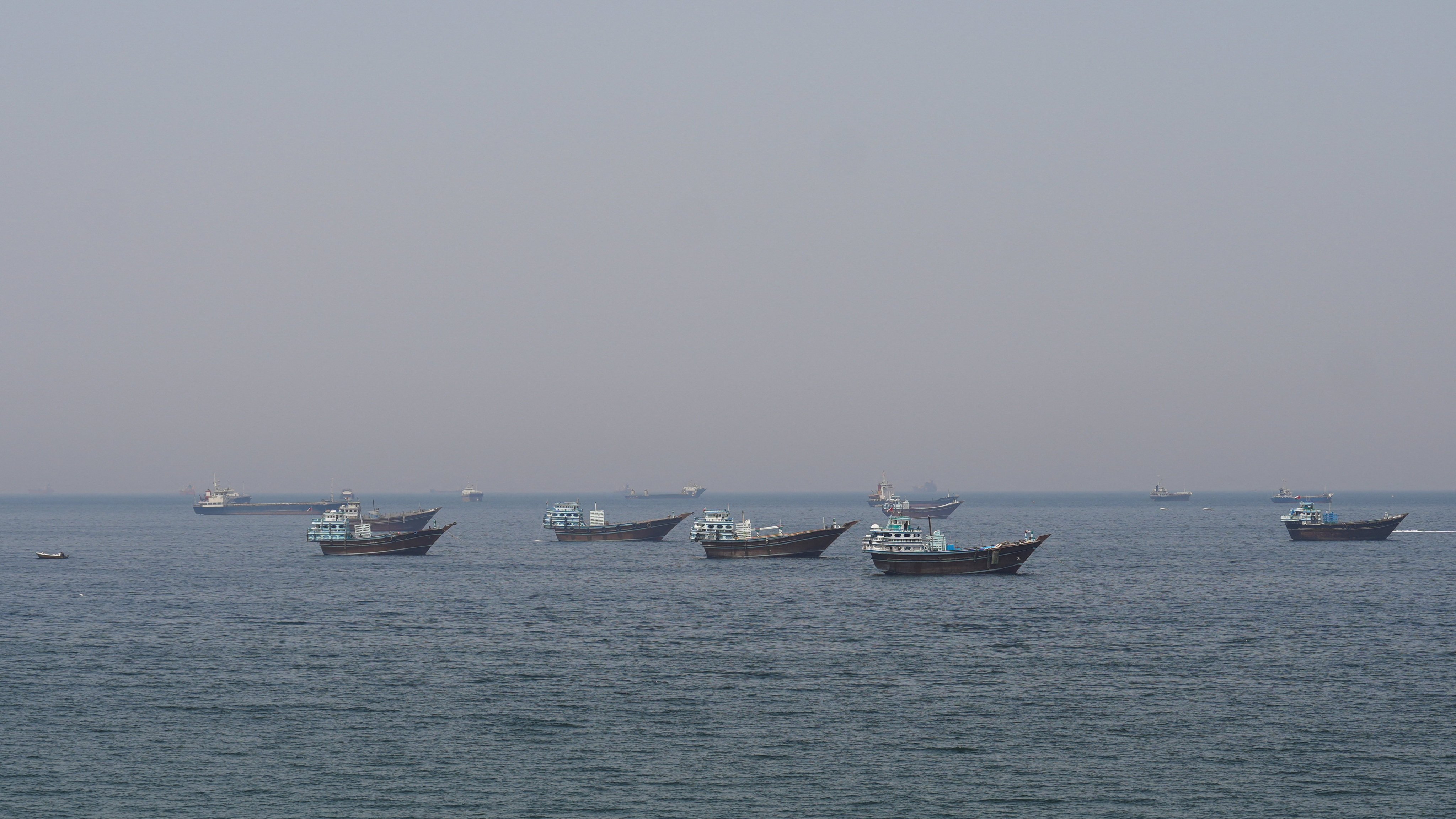 Ships and boats in the Strait of Hormuz off the coast of Musandam, Oman, April 20, 2026. REUTERS