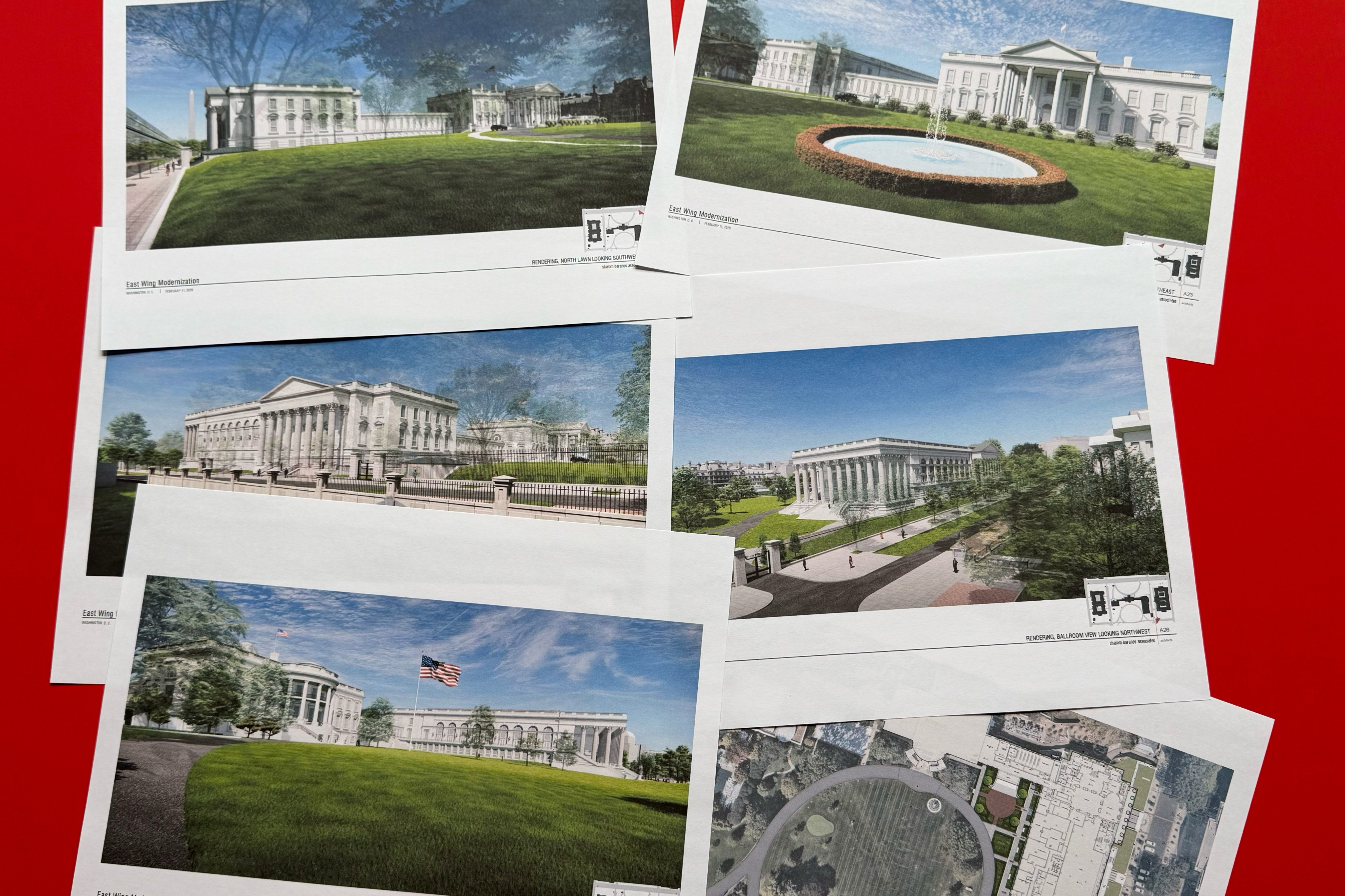 Artist renderings of the new White House East Wing and ballroom. Photo: AP