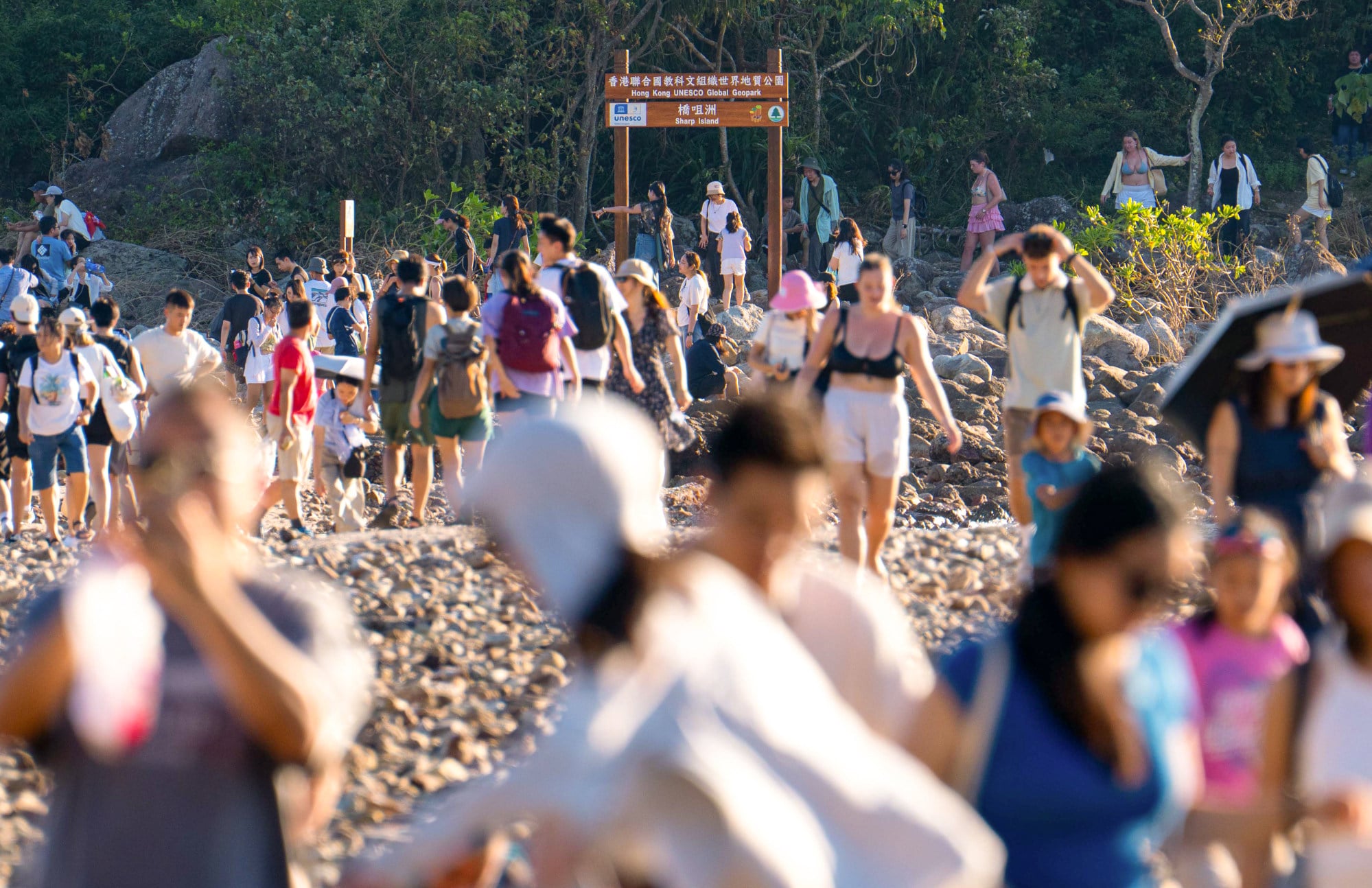 Tourists packed Sharp Island during the “golden week” holiday last October. Photo: Handout