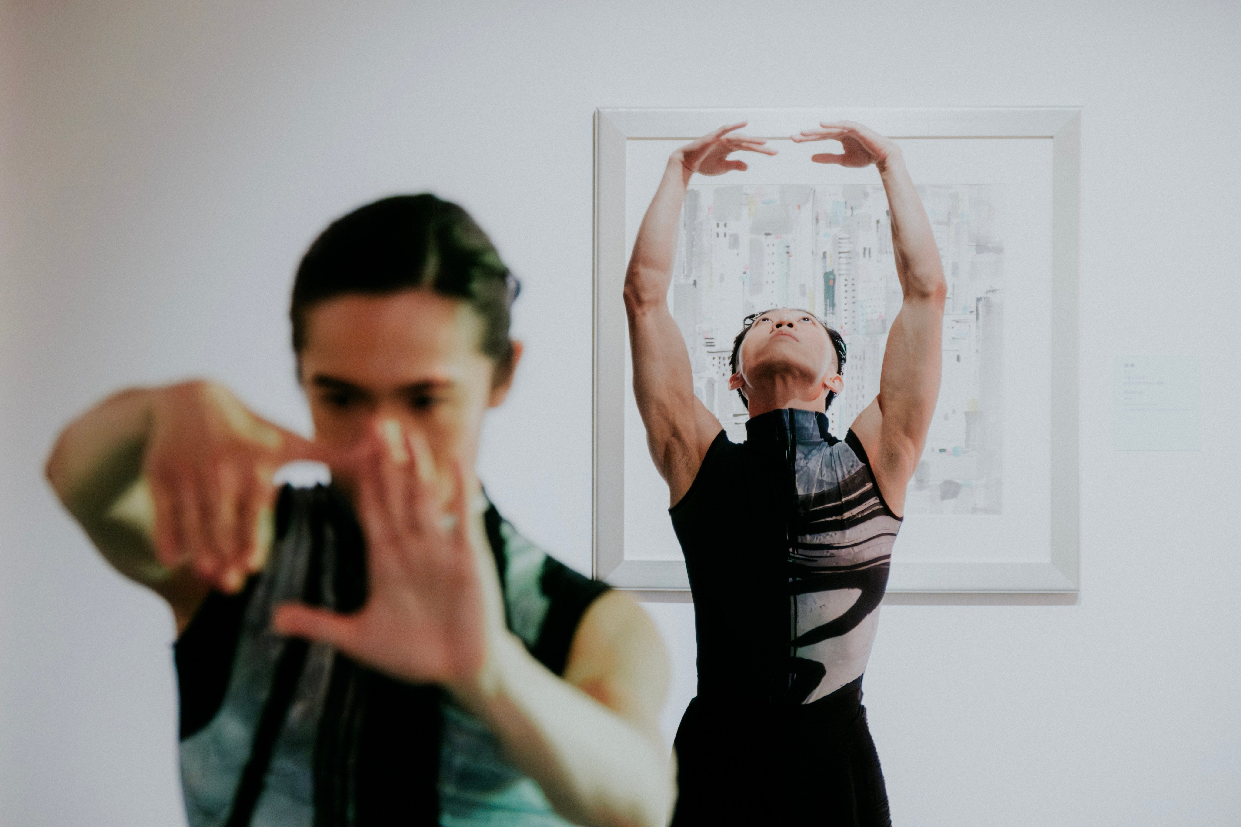 “Grand Dance Poem In Between – Wu Guanzhong’s Ink Odyssey” from the Hong Kong Dance Company  reimagines Chinese artist Wu Guanzhong’s famous dots, lines and planes as dynamic movement. Photo: HKDance